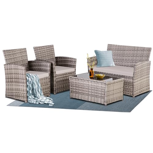 Gray Wicker&gray Cushions