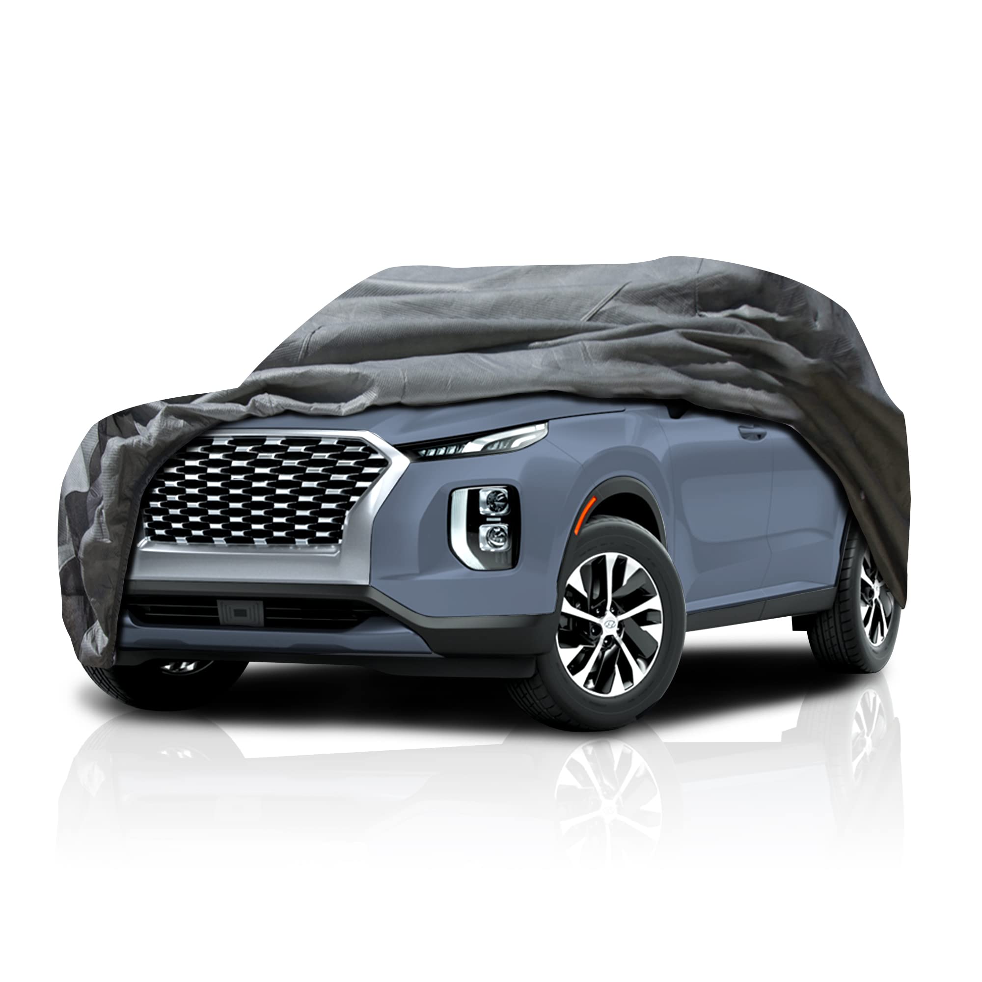 5 Layer All-Weather Car Cover for Hyundai Santa Fe 2006-2025 SUV - Semi Custom Fit Full Protection Against Dust, Sun, Snow & Rain - Breathable Fabric for Indoor/Outdoor Parking & Long-Term Vehicle Storage