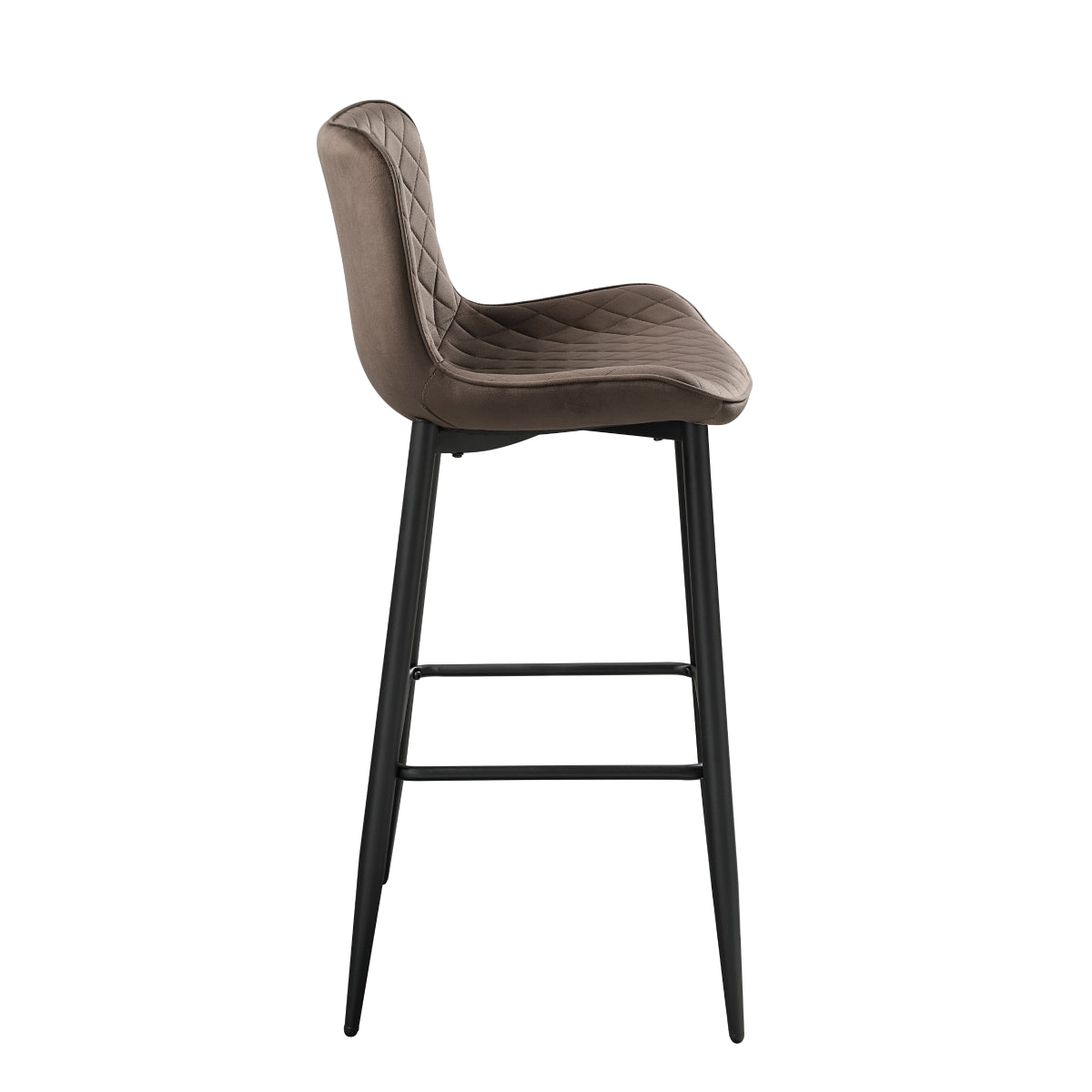 Luxury Brown Velvet Quilted Bar Stools Set of 2 - 29