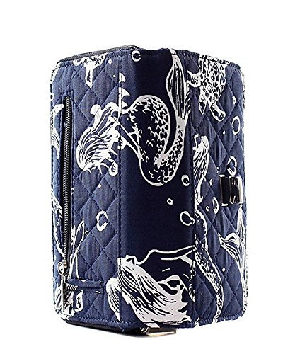 Quilted Canvas Zip Around Wallet with Twist Lock - Stylish & Secure Organizer for Everyday Use, Travel, and Business