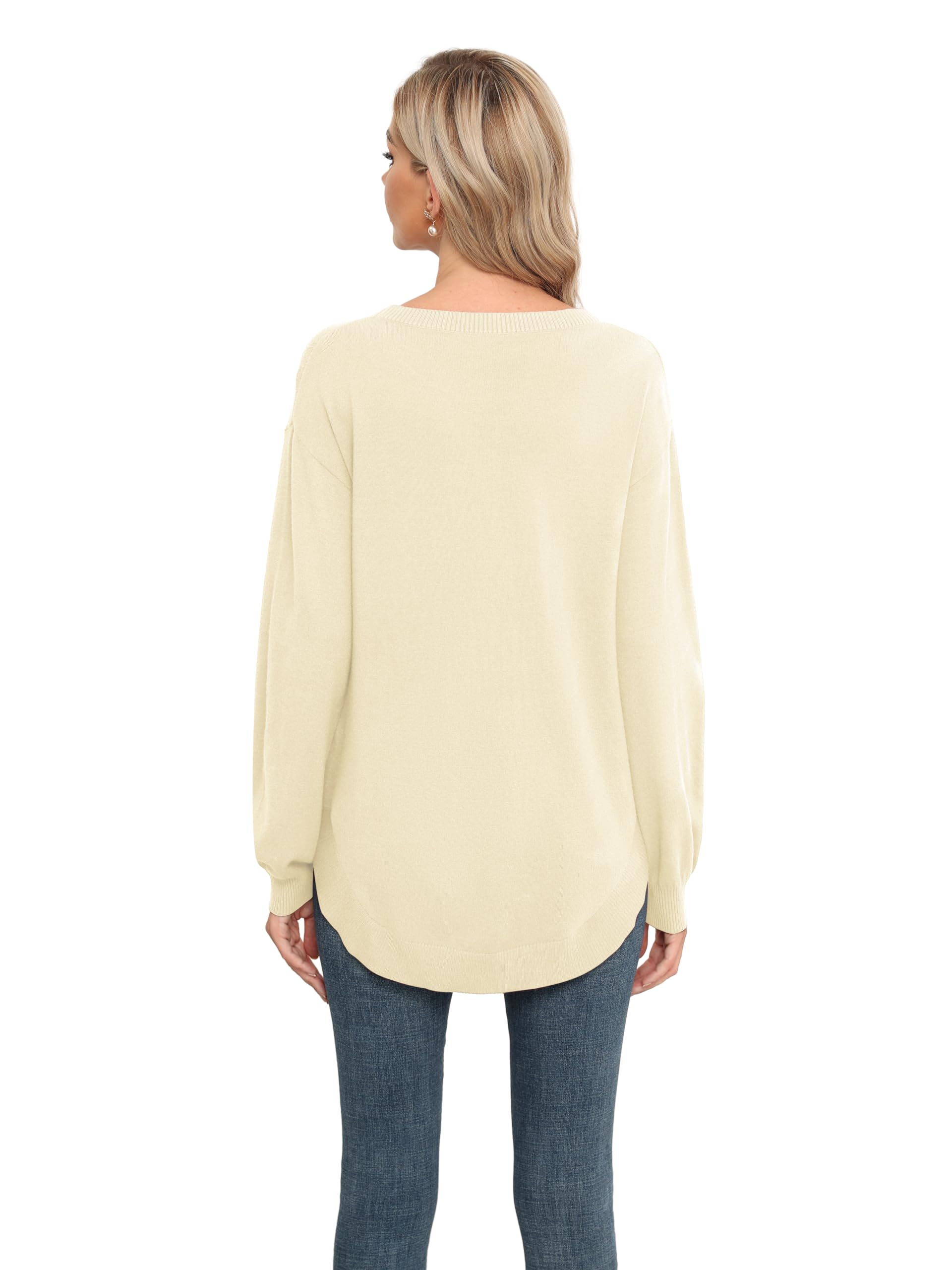 GRECERELLE Women's Lightweight Knit Pullover - Soft Crew Neck Sweater for Casual Wear