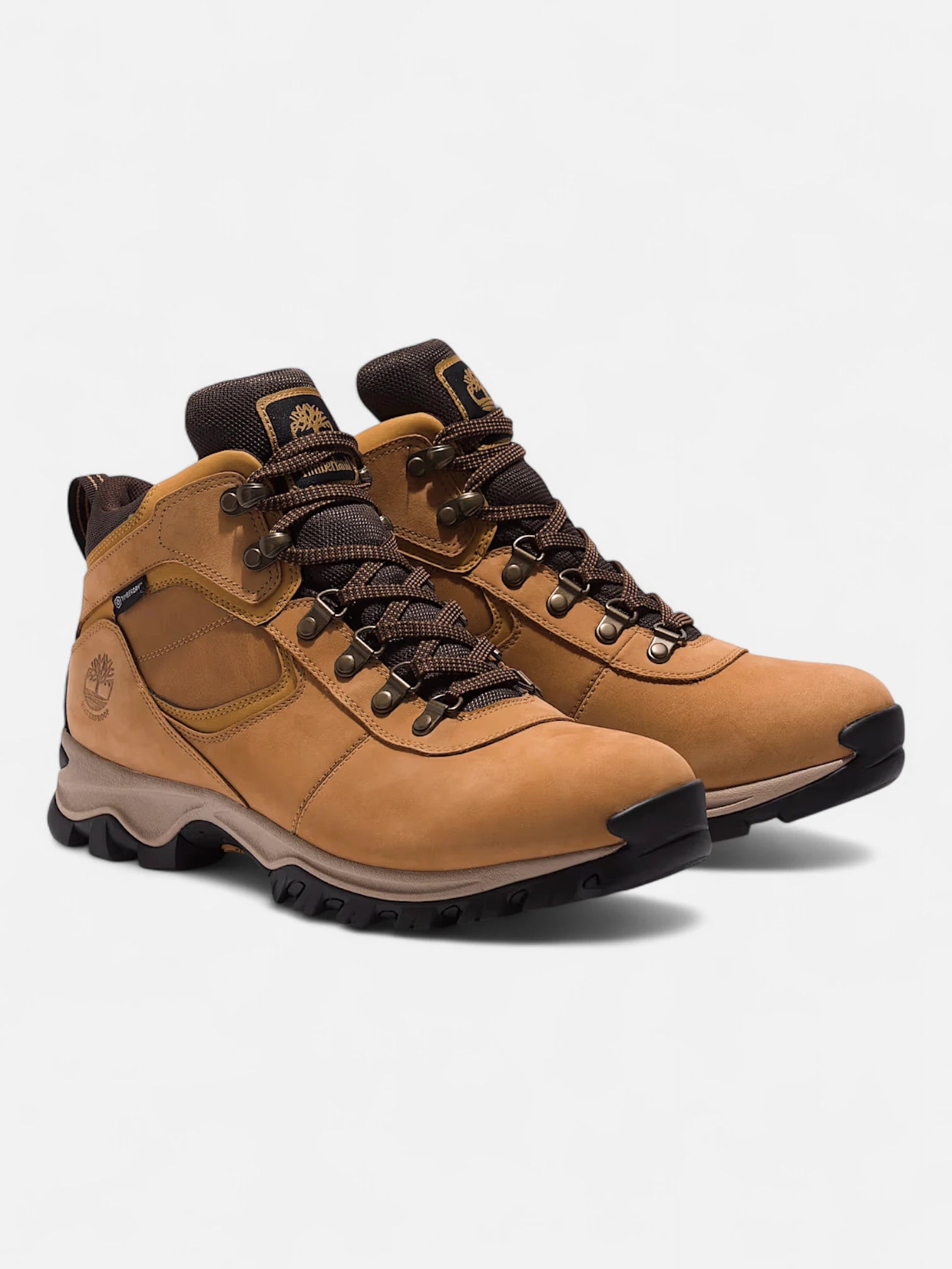 Timberland Mt. Maddsen Mid Waterproof Hiking Boots for Men - Beige Leather Outdoor Boots for Trekking, Camping & Mountain Adventures
