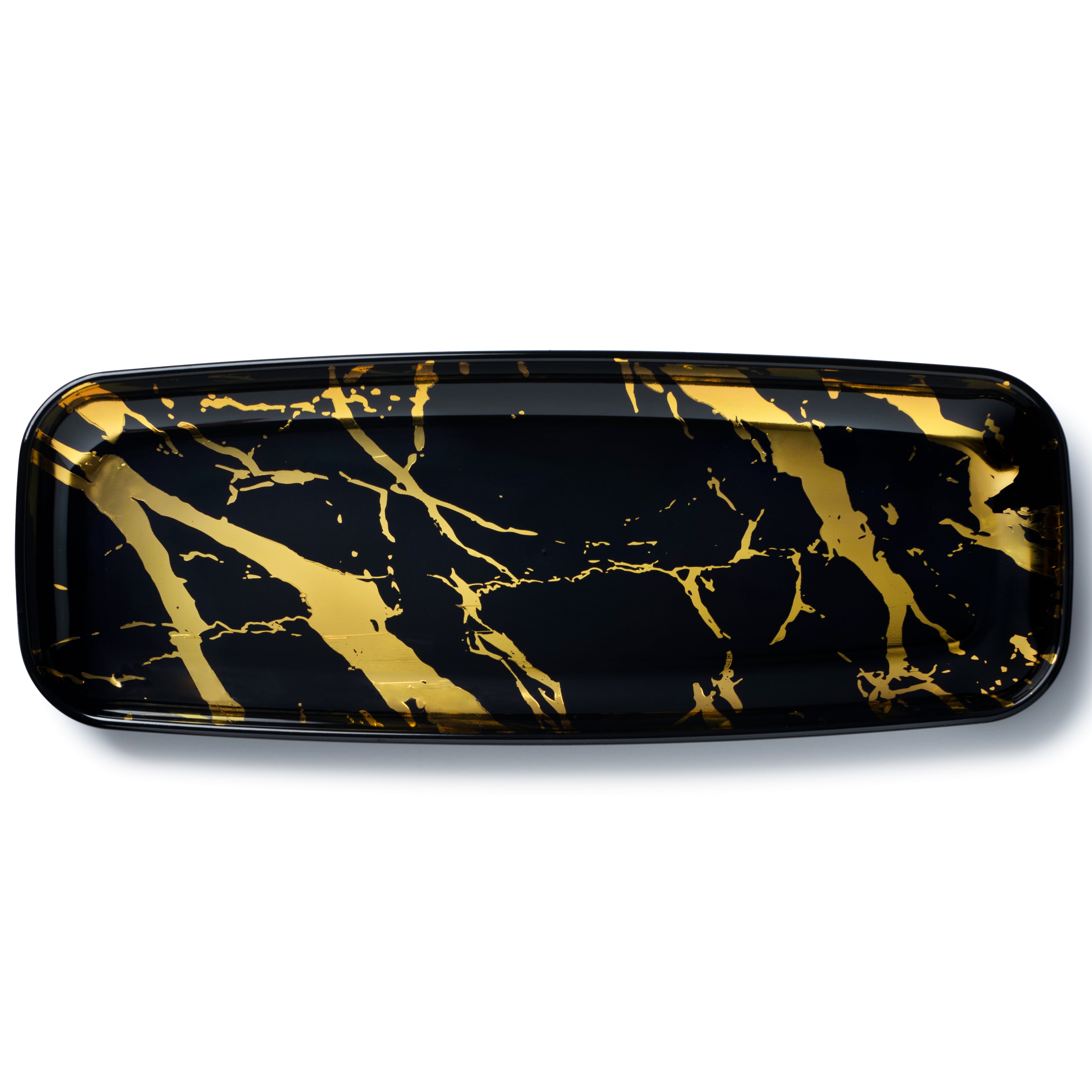 Elegant Marble Black & Gold Oval Serving Platter Set - 2 Pack - Perfect for Dinner Parties, Weddings & Holiday Entertaining