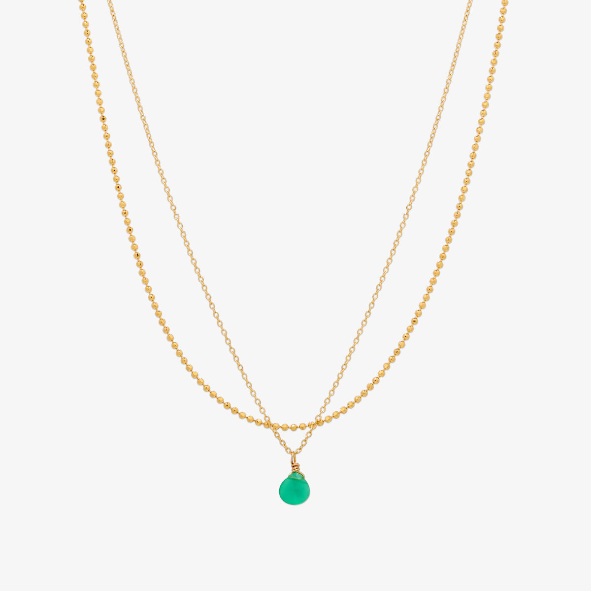 Elegant Gemstone Two-Layer Necklace for Women | Dainty Layered Chain Jewelry for Everyday Wear & Special Occasions