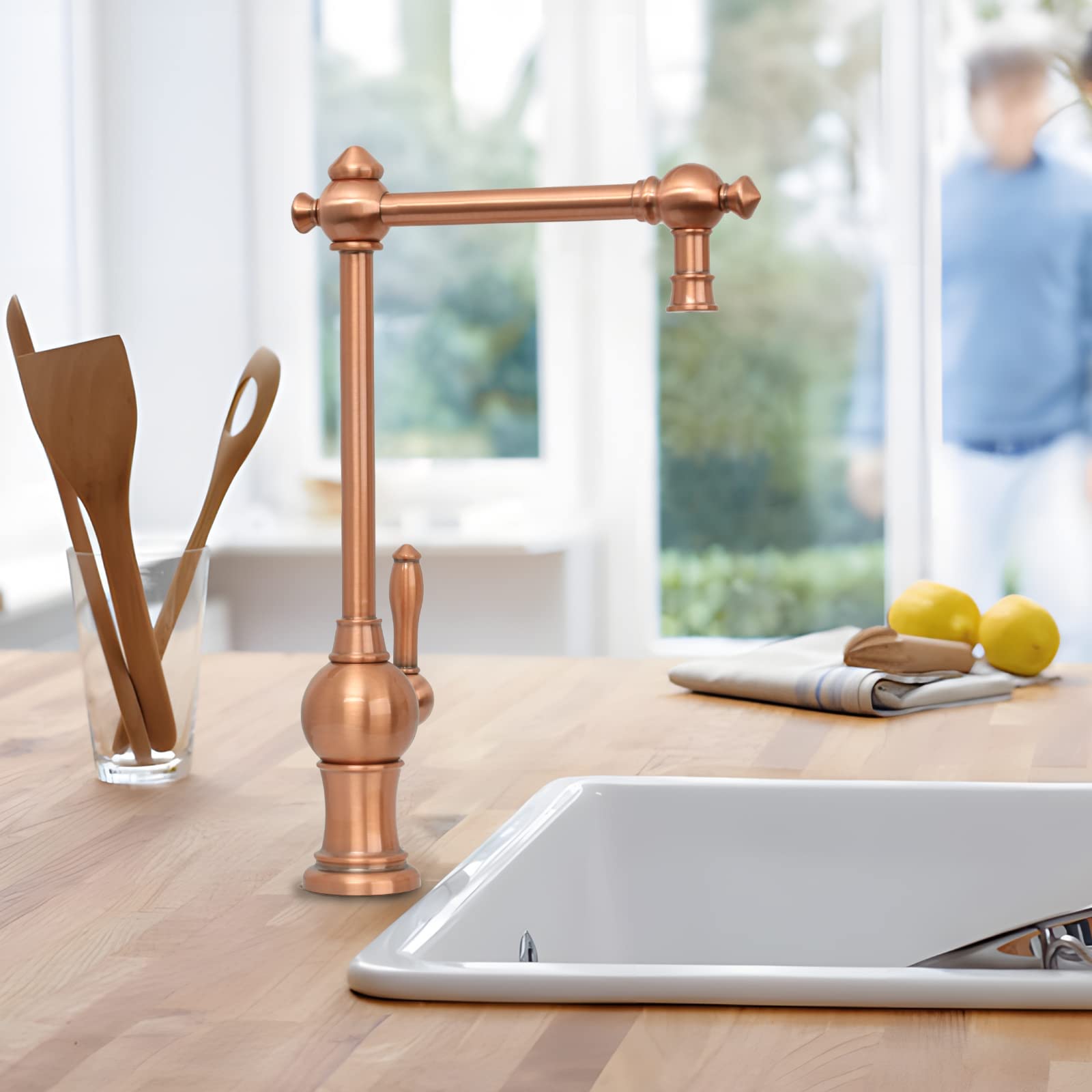 Akicon Single Handle Drinking Water Filter Faucet - Cold Water Purification System with Durable Copper Construction | Perfect for Kitchen Sink, RV, and Office Use