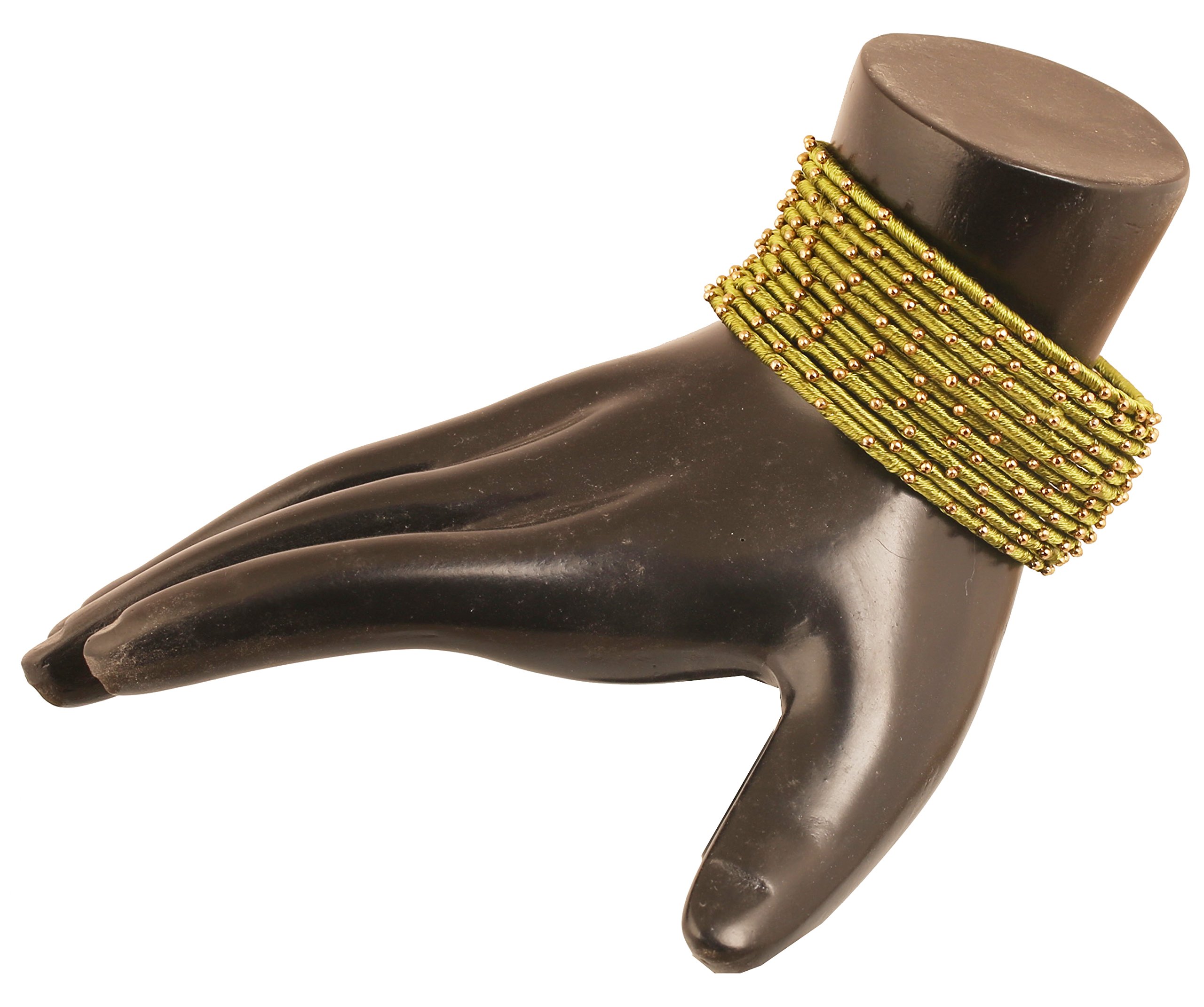 Exotic Indian Bollywood Handwoven Faux Silk Bracelet with Golden Beads - Mystical Designer Bangles for Women | Perfect for Festivals, Weddings & Boho Fashion