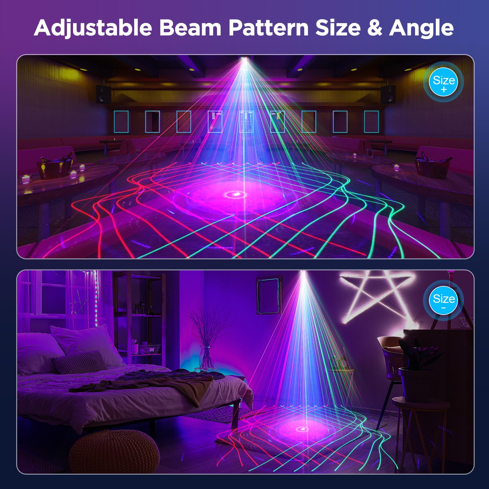 Professional 4-in-1 DJ Laser Party Lights - DMX512 & Sound Activated LED Stage Lighting with Remote Control | Perfect for Nightclubs, Weddings, Christmas Parties & Family Gatherings