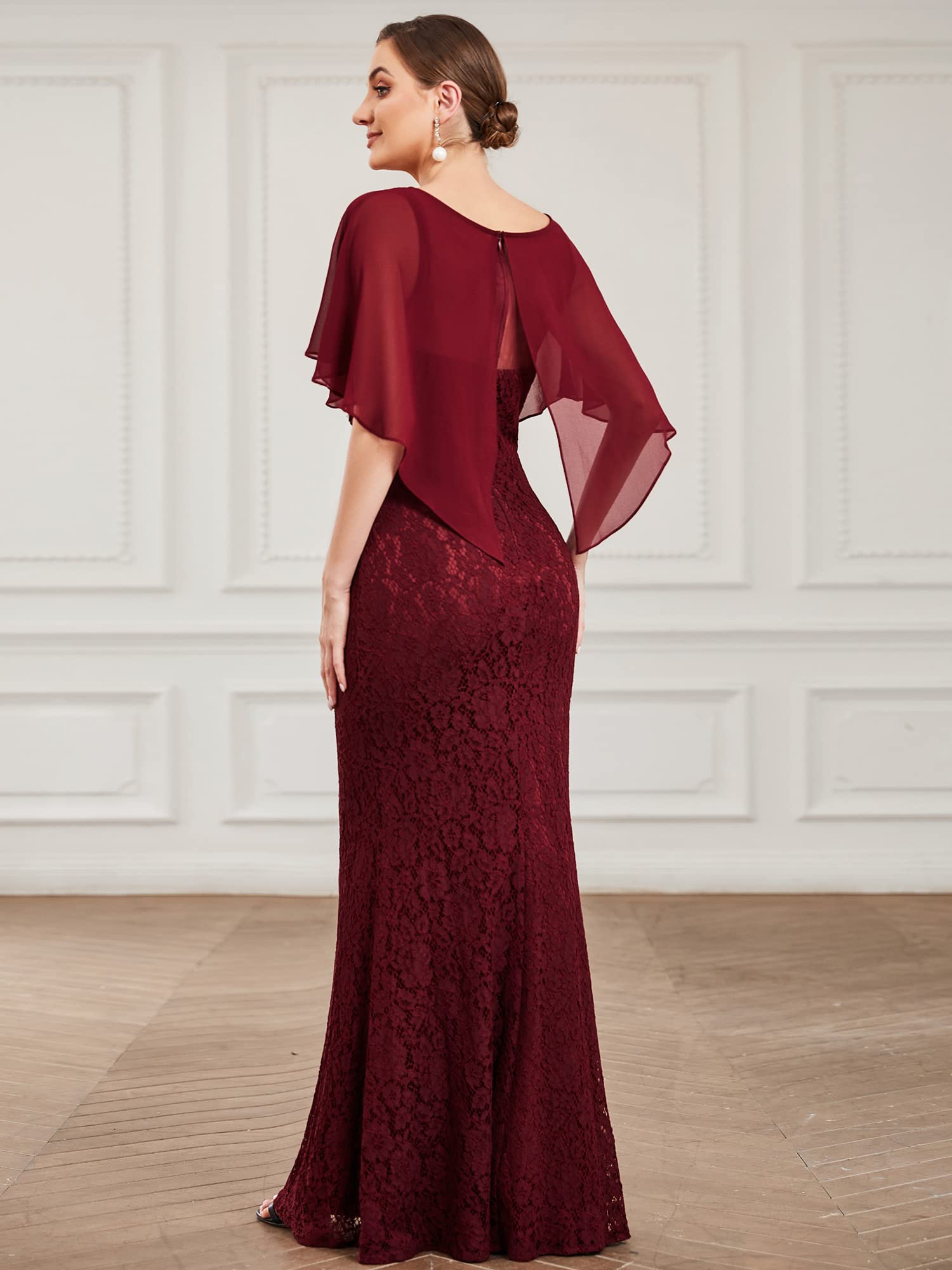 Ever-Pretty Women's Elegant Crewneck Bodycon Mermaid Dress for Wedding Guest & Mother of Bride - Style 0142A | Perfect for Formal Events, Evening Parties & Special Occasions