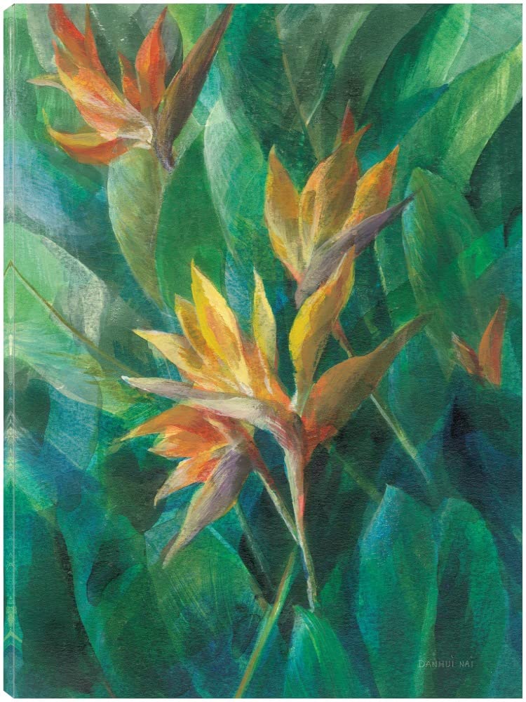 Bird of Paradise II Canvas Wall Art - 24x32 Inch Tropical Floral Painting by Danhui Nai - Ready to Hang Home Decor for Living Room, Bedroom, Office - Perfect for Coastal, Boho & Modern Interior Design