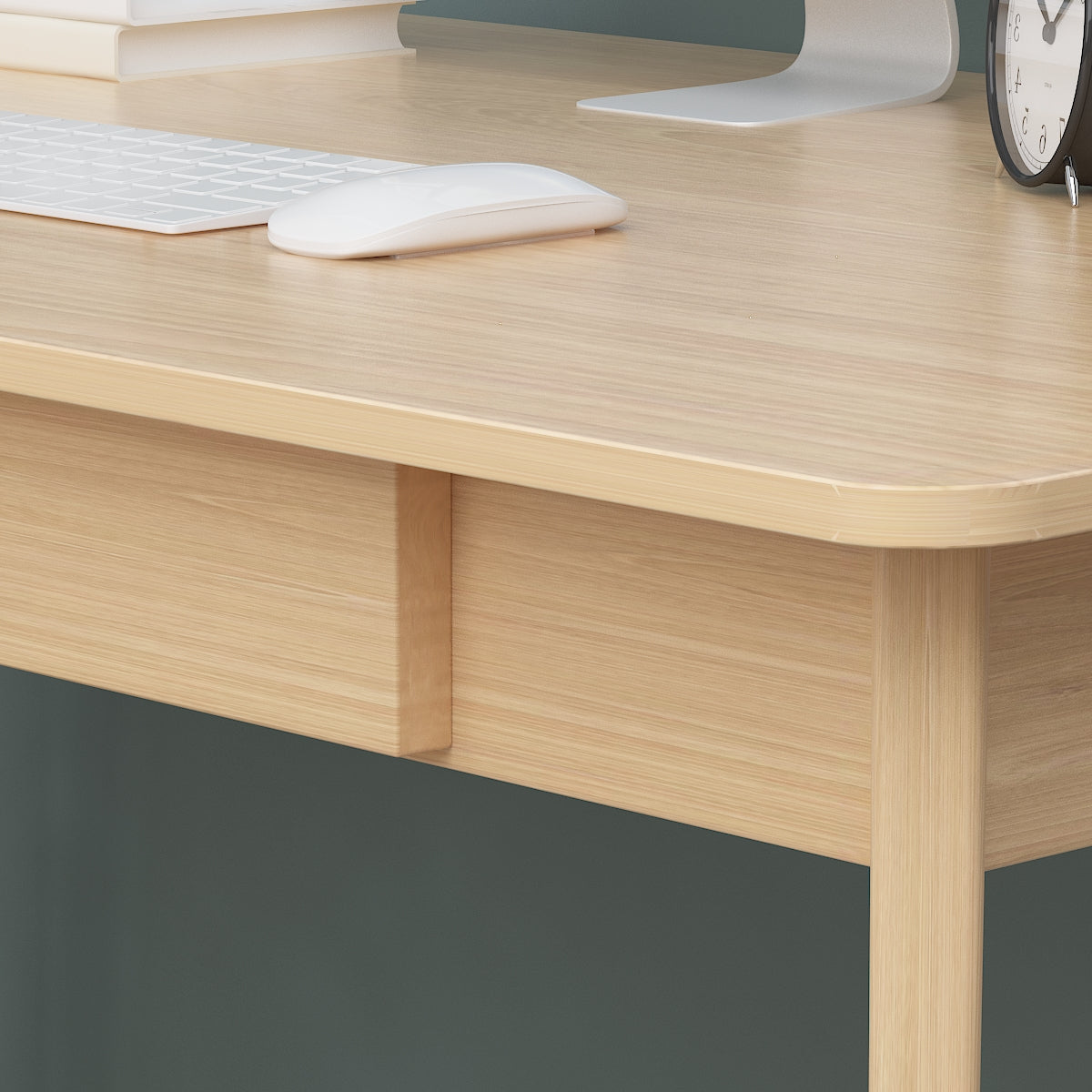 Minimalist Wooden Desk - 47.2 Inch Wide Study Table, Sturdy & Stable for Home Office, Workstation, and Dorm Room Use