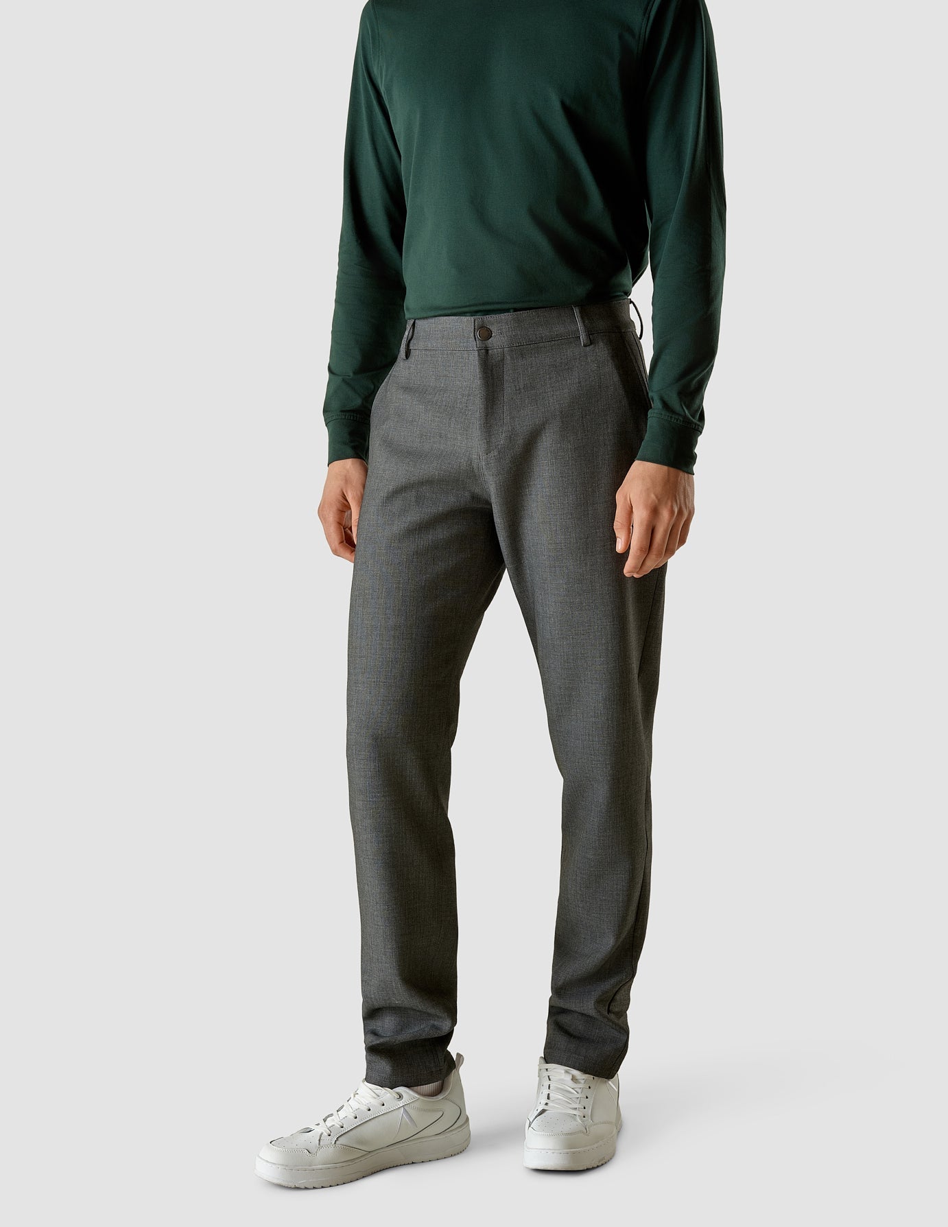 Premium Heavyweight Slim Fit Pants - Dark Grey Melange for Men | Comfortable & Durable Workwear for Office, Travel & Casual Outings