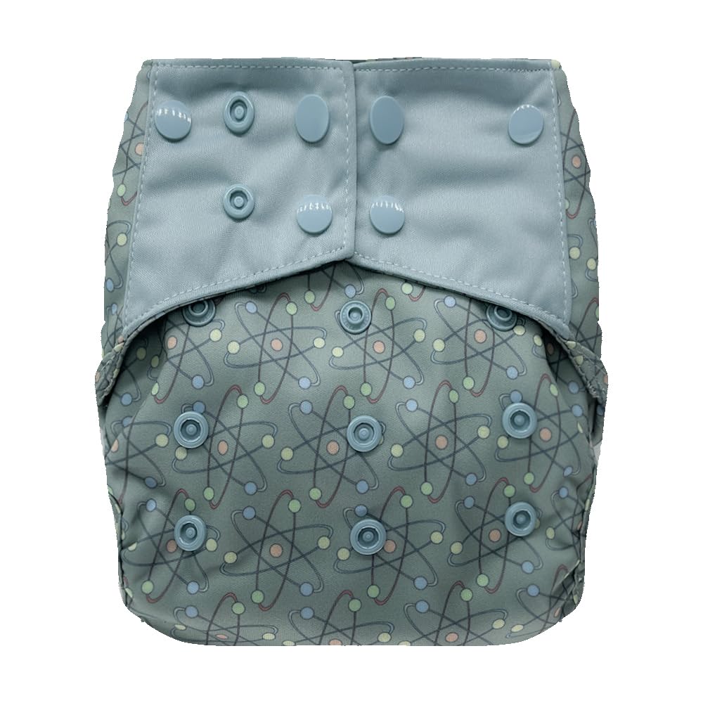 Reusable Waterproof Diaper Cover Shell for Baby - Soft Breathable Cloth Diaper Covers for Prefolds, Flats, Fitted or Inserts (Atom) | Perfect for Daycare, Travel & Overnight Protection