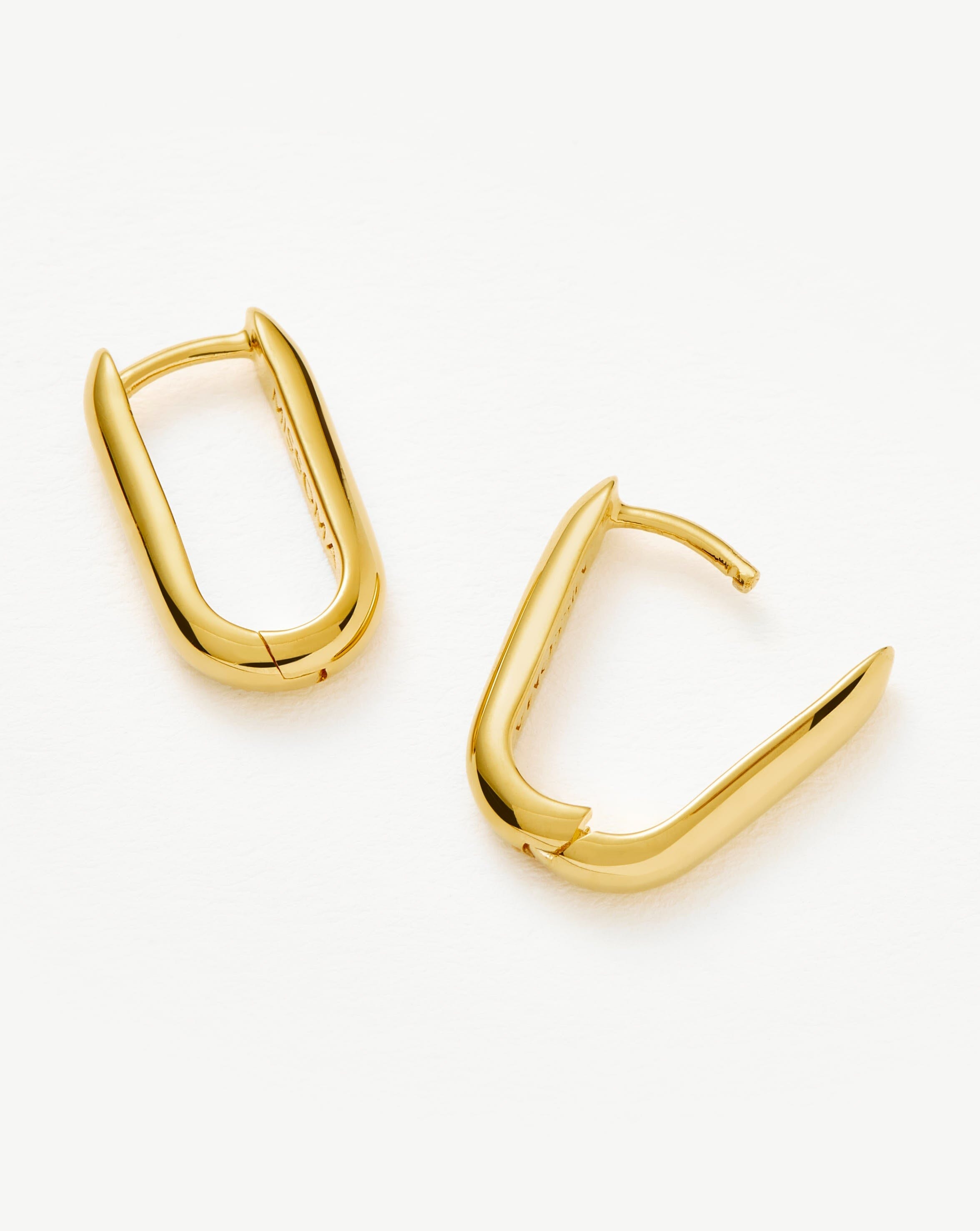 Classic Ovate Hoop Earrings - 18k Recycled Gold Vermeil on Recycled Sterling Silver | Sustainable Luxury Jewelry for Women | Perfect for Everyday Wear, Date Nights & Special Occasions