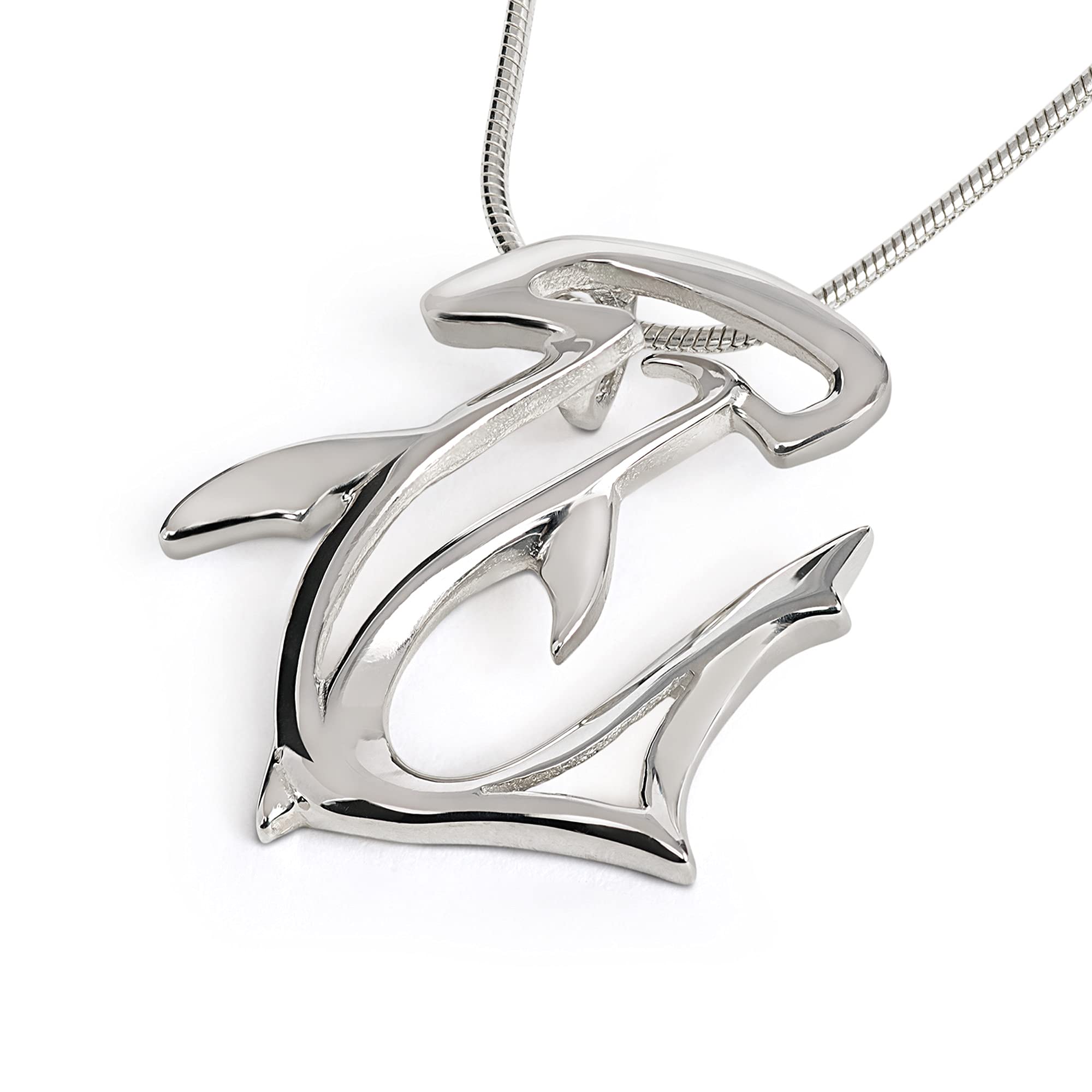 Sterling Silver Shark Pendant Necklace for Men & Women - .925 Shark Charm Jewelry, Perfect Gift for Shark Lovers & Scuba Diving Enthusiasts - Ideal for Beach Parties, Ocean-Themed Events & Everyday Wear