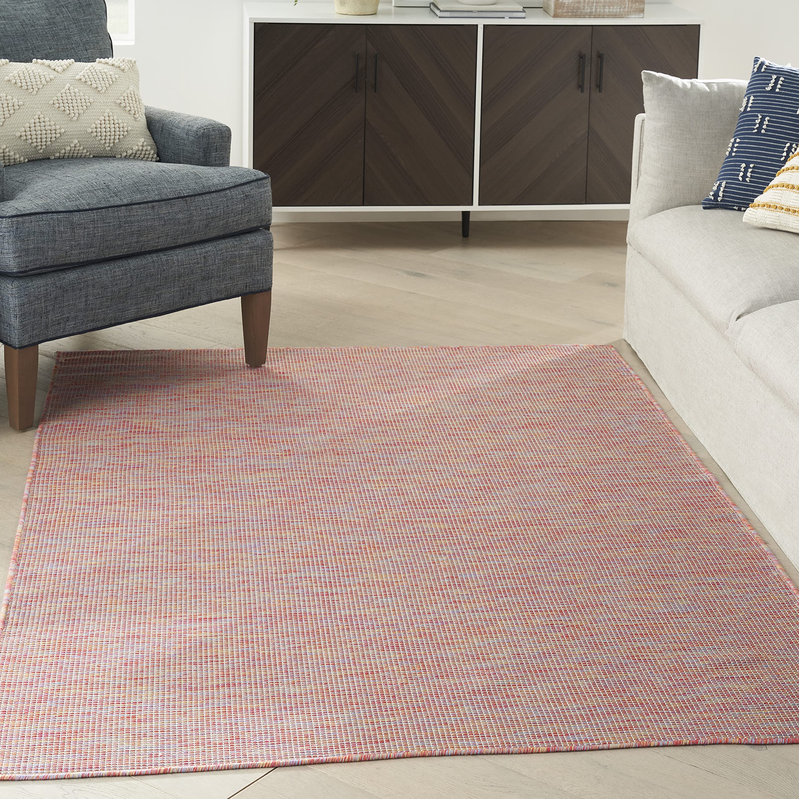 Nourison Positano 6' x 9' Indoor/Outdoor Area Rug - Rainbow Design, Easy to Clean, Non-Shedding for Living Room, Bedroom, Dining Room, Deck, Patio & Backyard | Durable & Weather Resistant for High Traffic Areas