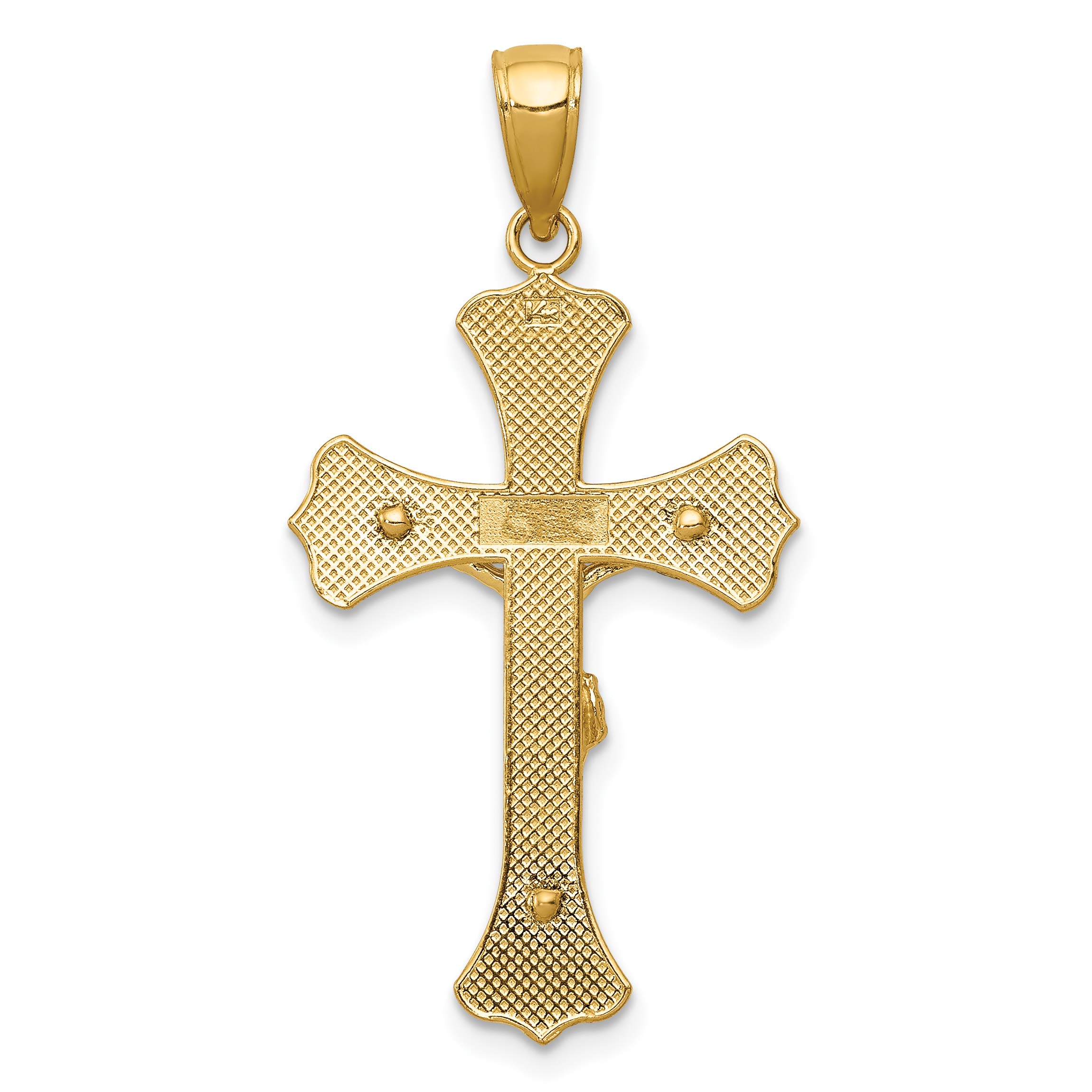 14K Solid Yellow Gold Jesus Christ Crucifix Necklace - Religious Cross Pendant for Women & Men - Perfect for Baptism, First Communion, Confirmation & Daily Faith Jewelry