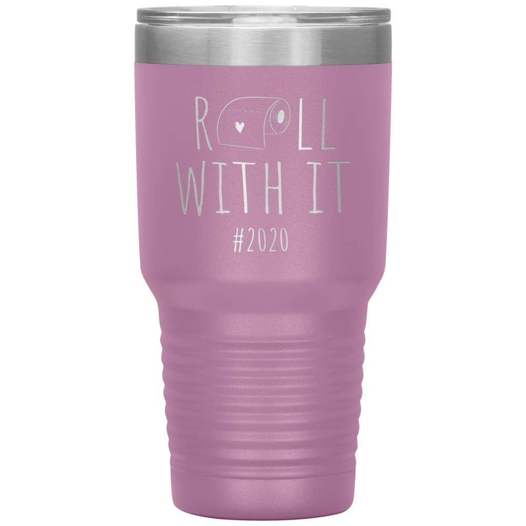 2020 Laser Etched 30oz Stainless Steel Tumbler with Funny Toilet Paper Design - Pewter Color | Great for Office Pranks, Gag Gifts & Coffee Lovers