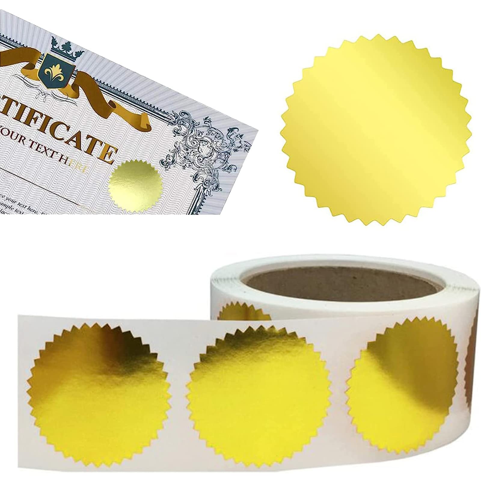 Premium Gold Metallic Certificate Award Seals Stickers - 2