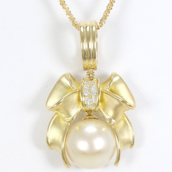 18K Yellow Gold South Sea Pearl Diamond Necklace for Women - Elegant Luxury Jewelry Gift for Wedding, Anniversary & Special Occasions