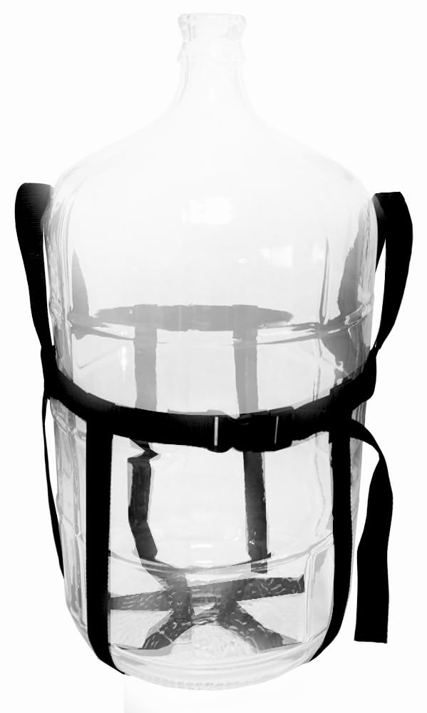 6 Gallon Glass Carboy with Handle & Straps - Home Brewing Fermenter for Beer, Wine, Cider Making - Perfect for Fermentation & Storage