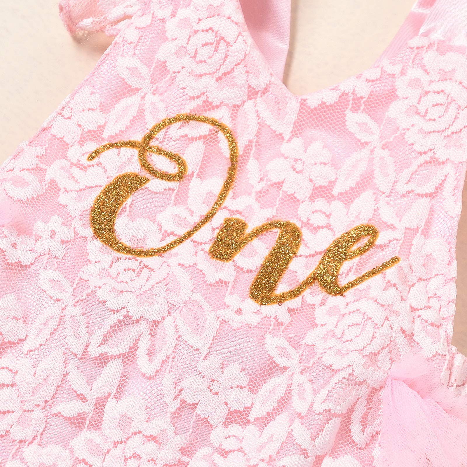 1st Birthday Outfit for Baby Girl - Lace & Tulle Princess Romper Bodysuit | First Birthday Party Dress | Perfect for Photo Shoots & Special Occasions