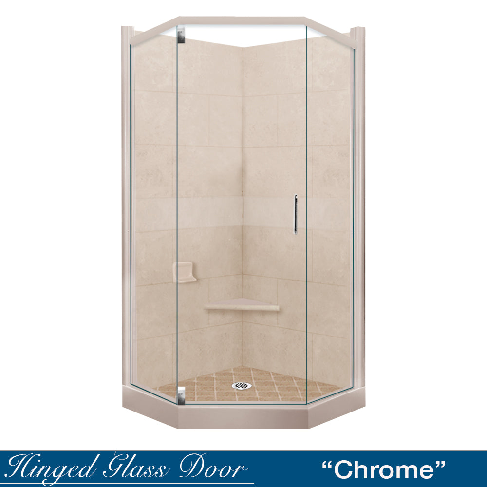 Premium Diamond Solid Brown Sugar Neo Shower Enclosure Kit - Tempered Glass Bathroom Stall with Easy Installation - Perfect for Modern Homes & Spa-Like Bathrooms
