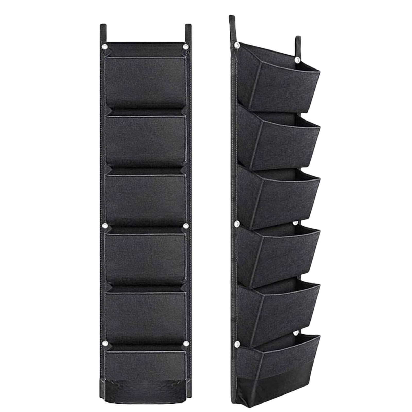 Yiser Wall Grow Bag - Hanging Fabric Planter Pot for Germination & Plant Growth - Ideal for Patio, Lawn & Garden - Perfect for Starting Seeds, Herbs, Flowers & Vegetables (Black, One Size)