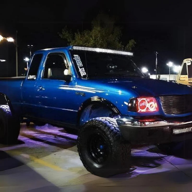 Ford Ranger Multicolor LED Halo Headlight Kit (2001-2011 Models) - Upgrade Your Truck's Style for Night Driving & Off-Road Adventures