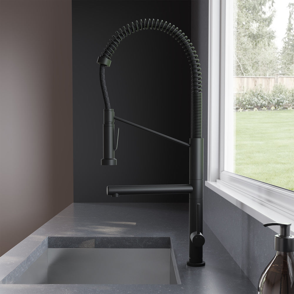Matte Black Single Handle Pull Down Kitchen Faucet with Pot Filler - Modern Water-Saving Design for Cooking, Washing Dishes & Filling Pots
