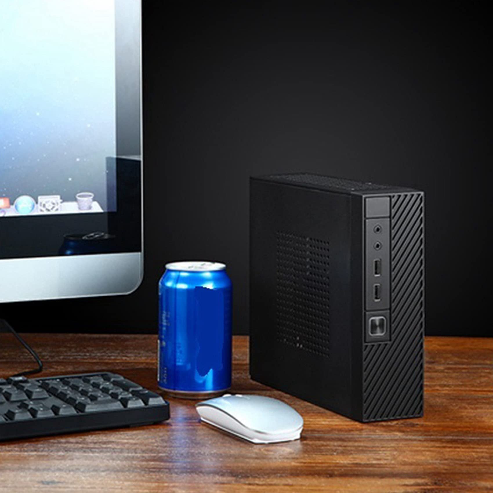Zunedhys 2X ITX Computer Case M06 - Mini Desktop PC Case for HTPC, Industrial Control & Home Theater - Compact Chassis for Small Form Factor Builds, Gaming & Office Use