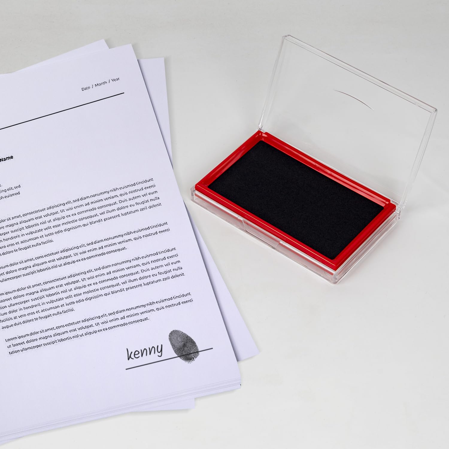 Black Stamp Pad 5.3x3.3 Inch - Premium Ink Pad for Scrapbooking, Card Making & Document Stamping - Self Inking Stamp Pad for Arts, Crafts & Office Use