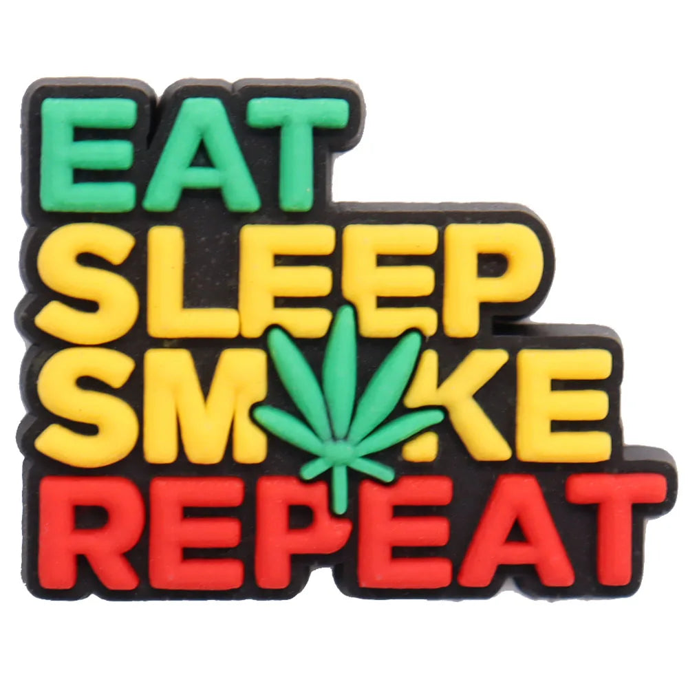 24Pcs PVC Shoe Charms for Clogs & Slippers - Tanker, Weed Life, Hand, Woman, Love Lips, Money & Coffee Designs - Fun Shoe Accessories for Women & Girls - Perfect for DIY Decor, Parties & Gifts
