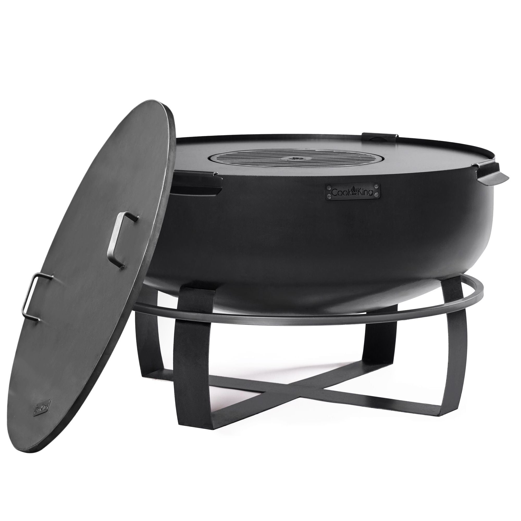 Viking 32 Inch XXL Outdoor Fire Pit with Removable Grill Plate & Weatherproof Cover - Perfect for Backyard Camping, BBQ Parties & Patio Gatherings