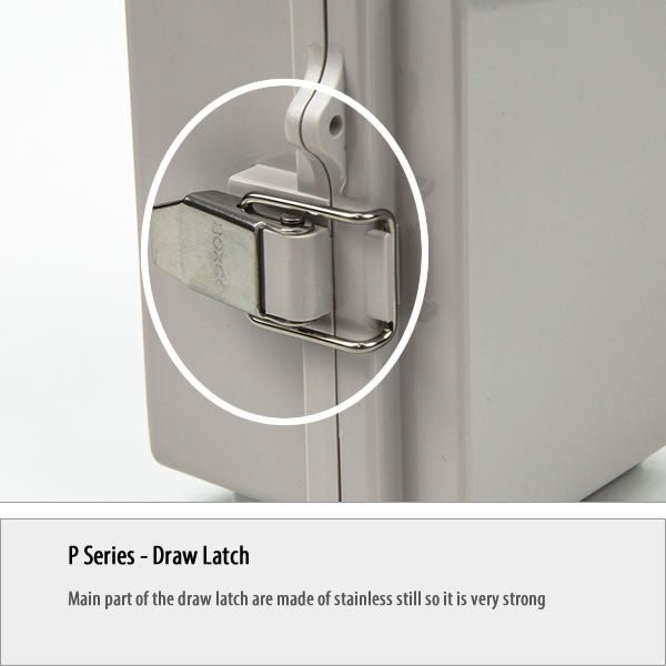 Boxco P Series 4.33 x 10.24 x 2.95 Inches (110 x 260 x 75mm) Waterproof Plastic Enclosure - IP67 Rated, IK08 Impact Resistant, ABS Material with Transparent Cover & Molded Hinge Latch - Ideal for Outdoor Electronics, Industrial Equipment and DIY Projects