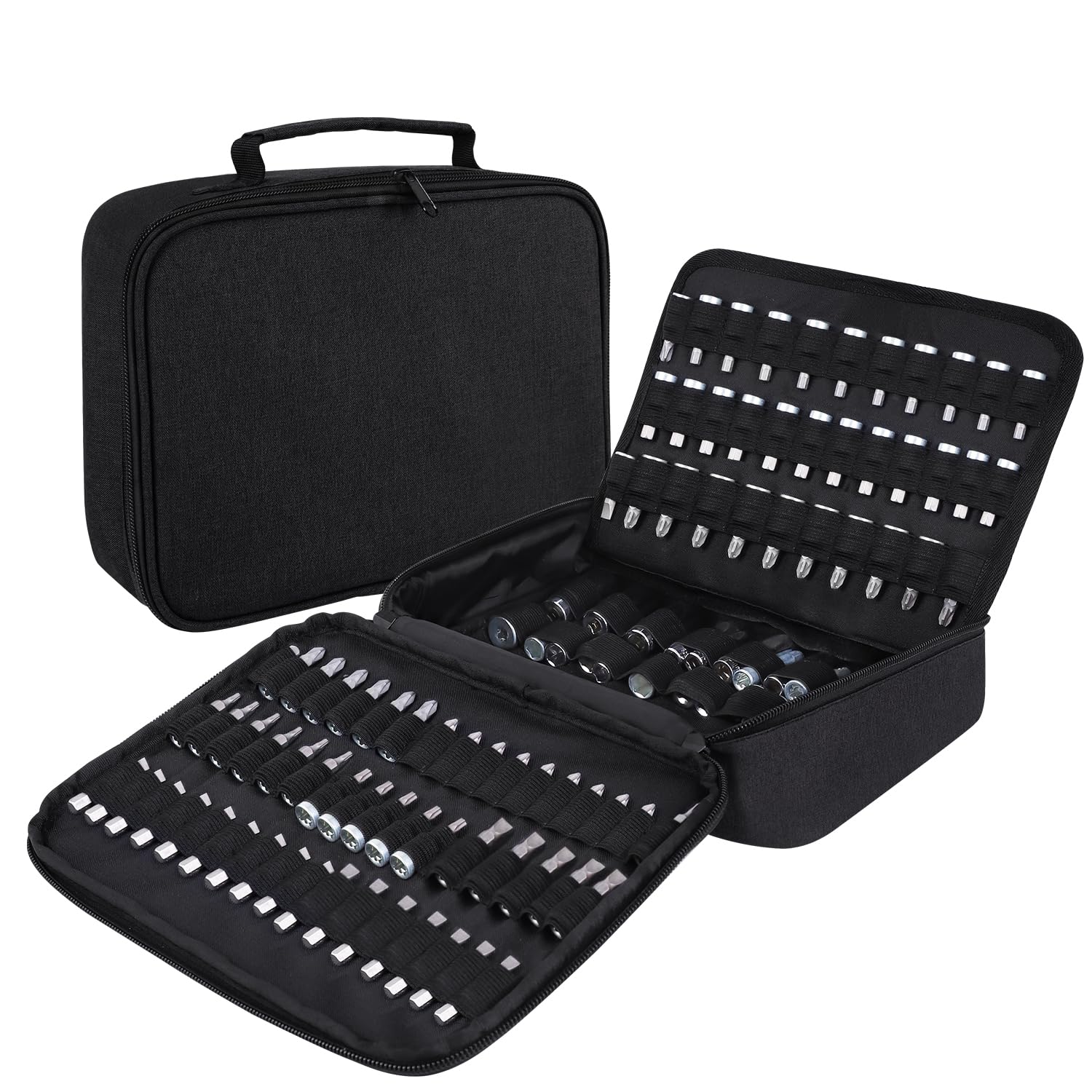 138-Hole Portable Socket & Drill Bit Organizer Holder - Fits 1/4