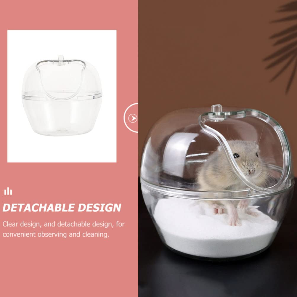 Mipcase 2-Pack Clear Hamster Bath Tub - Small Pet Sand Bath Container for Hedgehogs, Gerbils & Rodents - Transparent Digging Sandbox & Cage Accessories for Playtime & Grooming