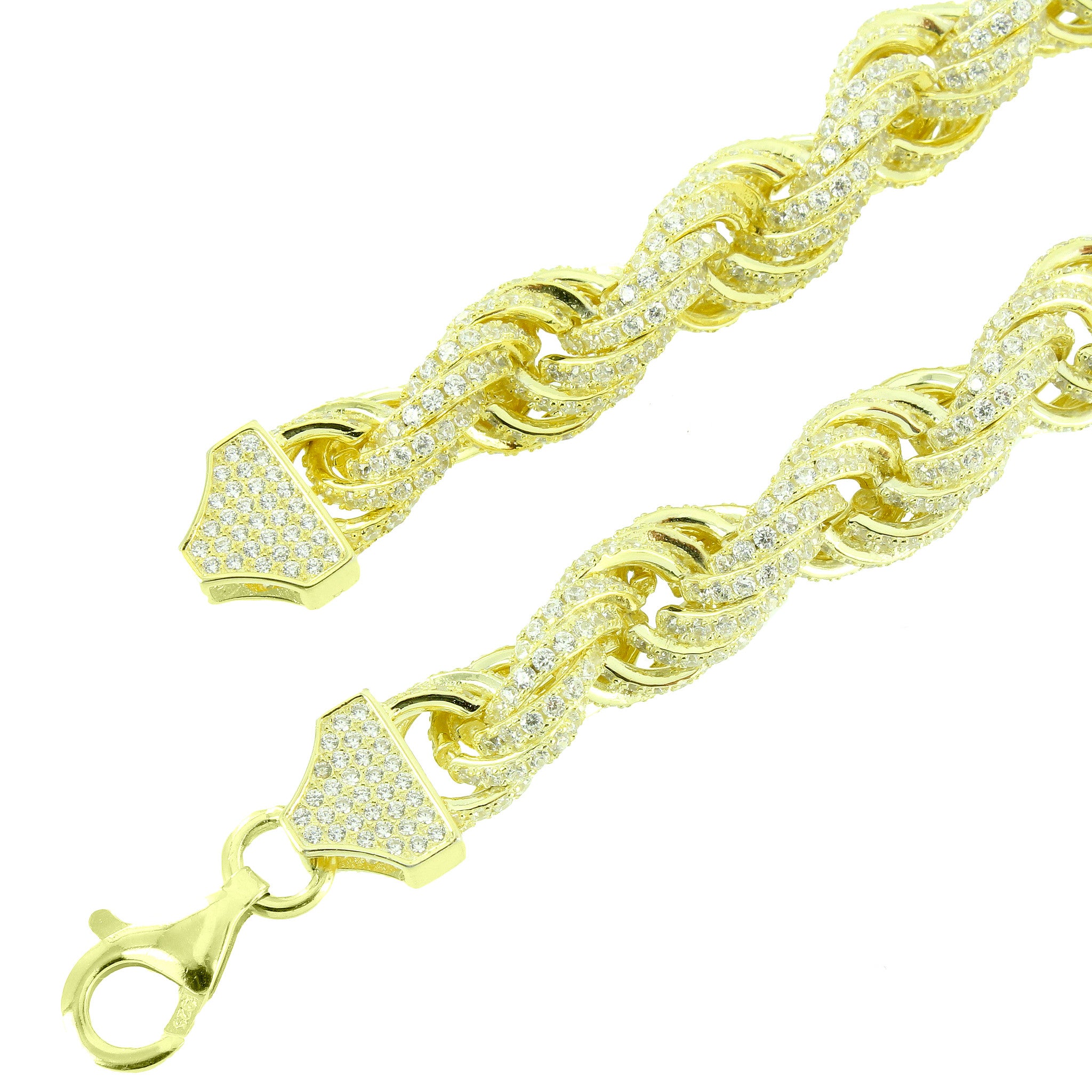 Sterling Silver Rope Chain Necklace for Men - 14K Gold Plated 11mm Thick Custom Jewelry - Perfect for Gifts, Weddings & Everyday Wear