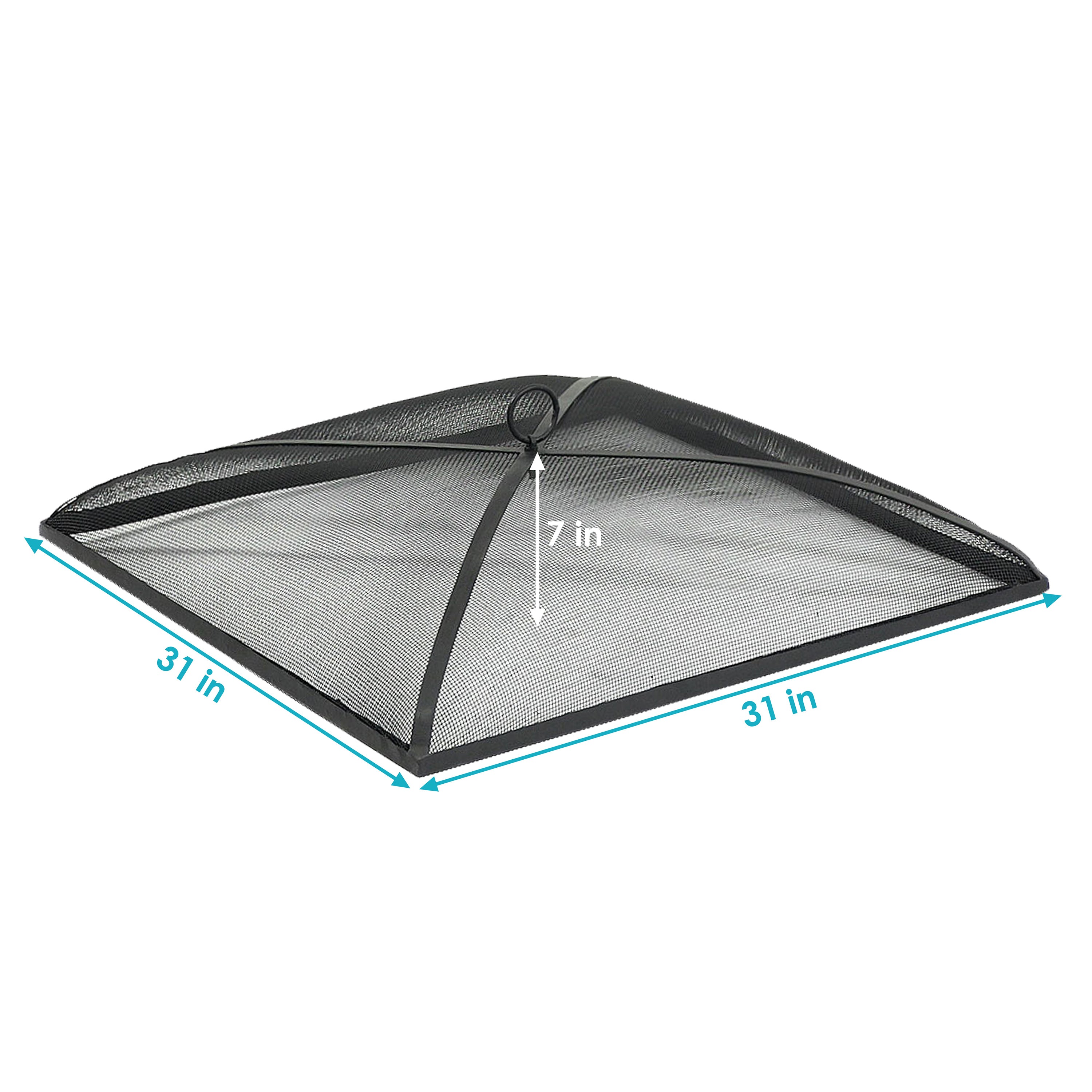Sunnydaze Black Square Mesh Spark Screen for Fire Pit - Durable & Rust-Resistant - Perfect for Outdoor Patio, Backyard, and Camping Fire Safety