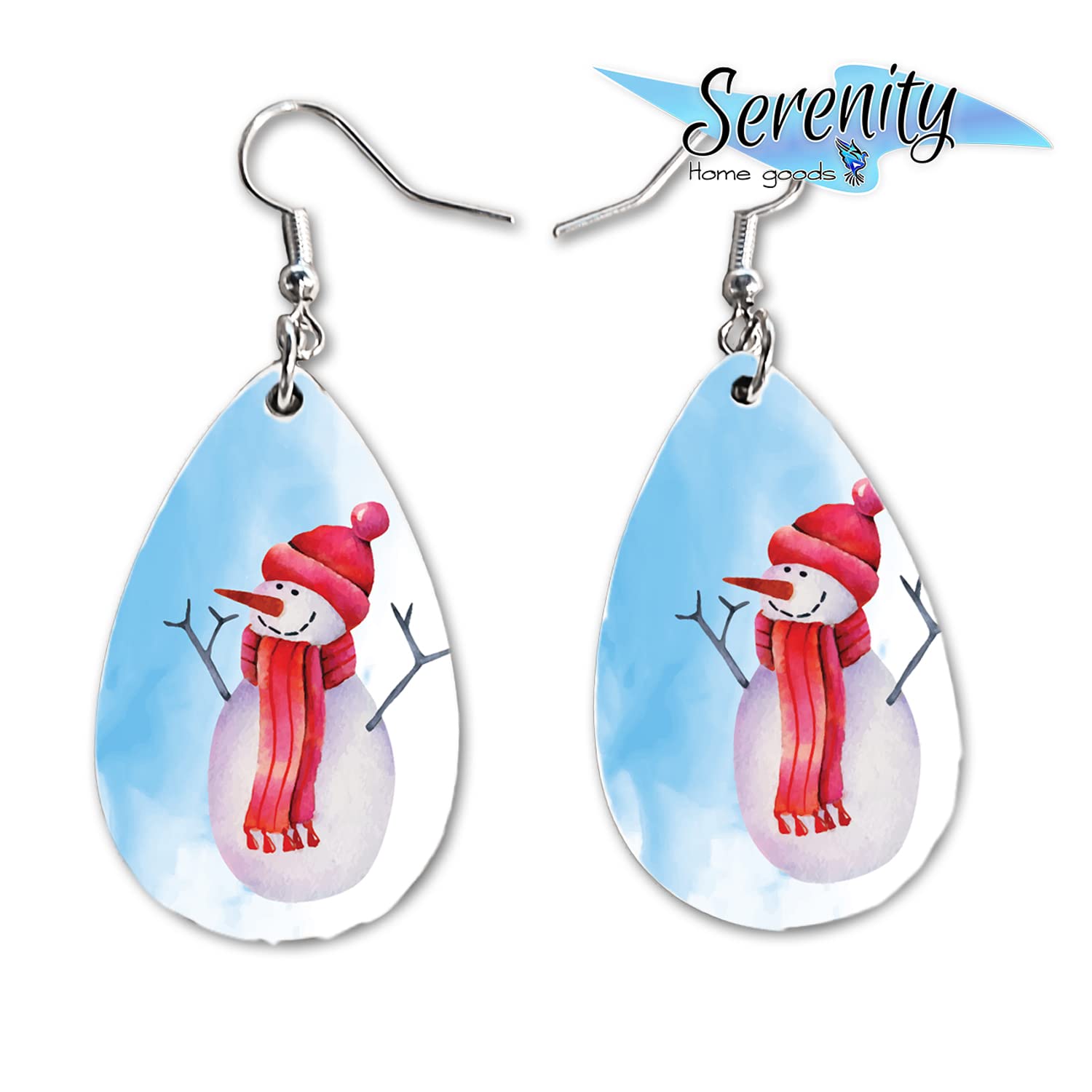 Cute Snowman Dangle Earrings Set - Lightweight Christmas Winter Jewelry for Women | Double-Sided Design | Perfect for Holiday Parties & Gift Giving