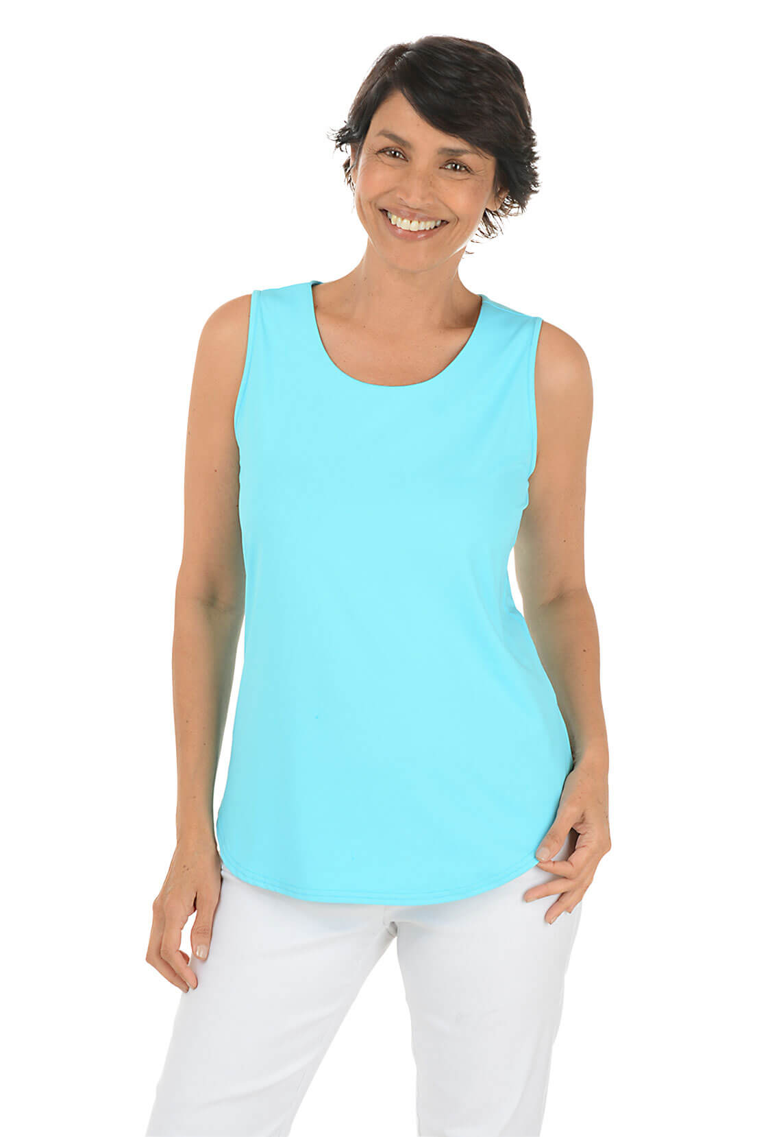 UPF50+ Sun Protection Solid Color Tank Top for Women - Lightweight, Breathable & Moisture-Wicking - Perfect for Running, Yoga & Outdoor Activities