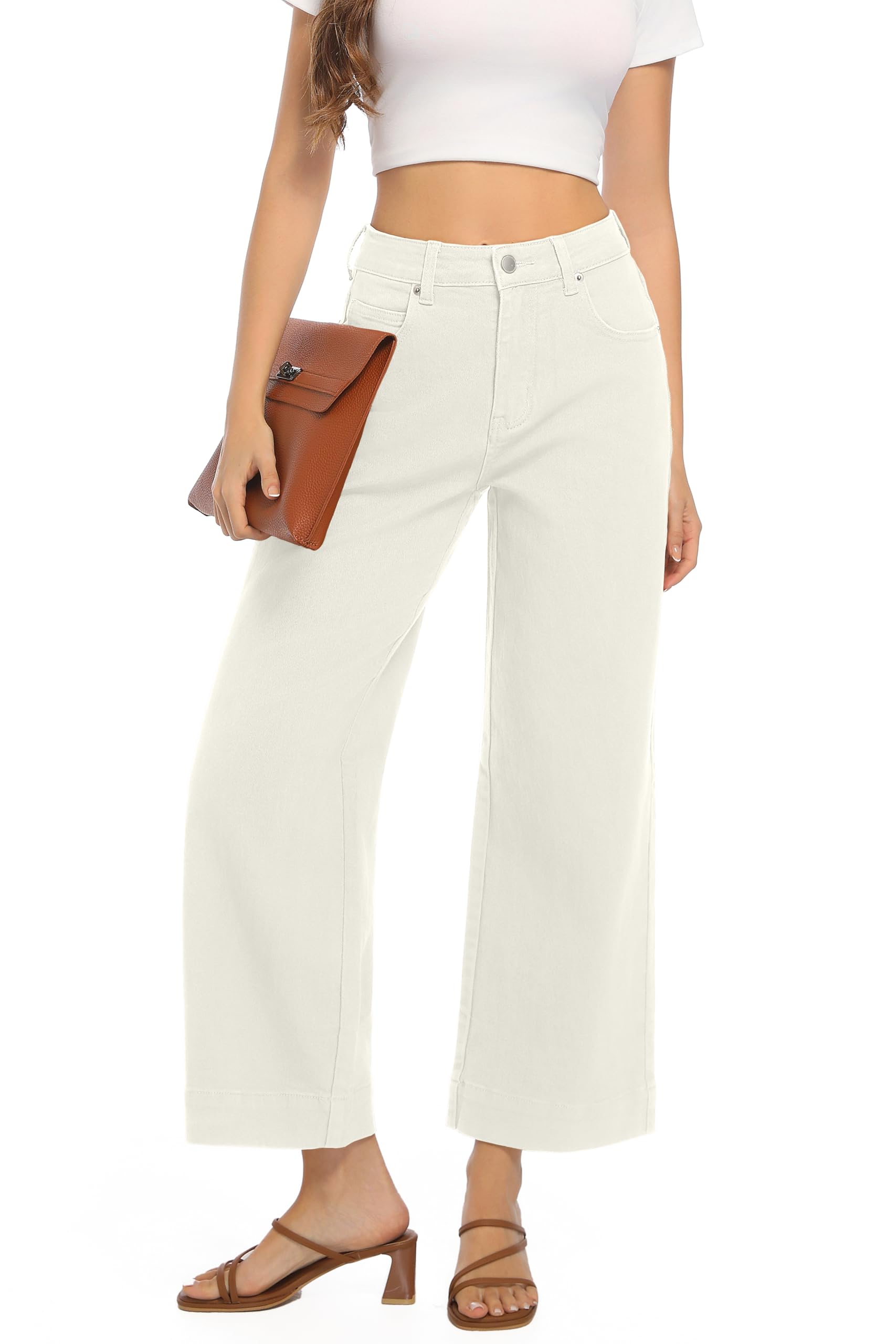 Women's High Waisted Stretchy Jeans - Wide Leg, Baggy, Loose Fit Trendy Denim Pants for Casual Wear & Street Style Outfits