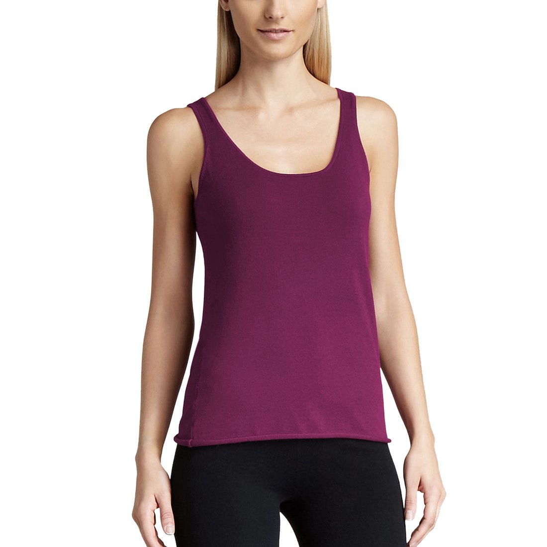 Parisbonbon Women's 100% Cashmere Scoop Neck Tank Top - Soft Luxurious Red-Violet Pullover for Fall & Winter - XL Size | Perfect for Layering, Office Wear & Casual Outfits
