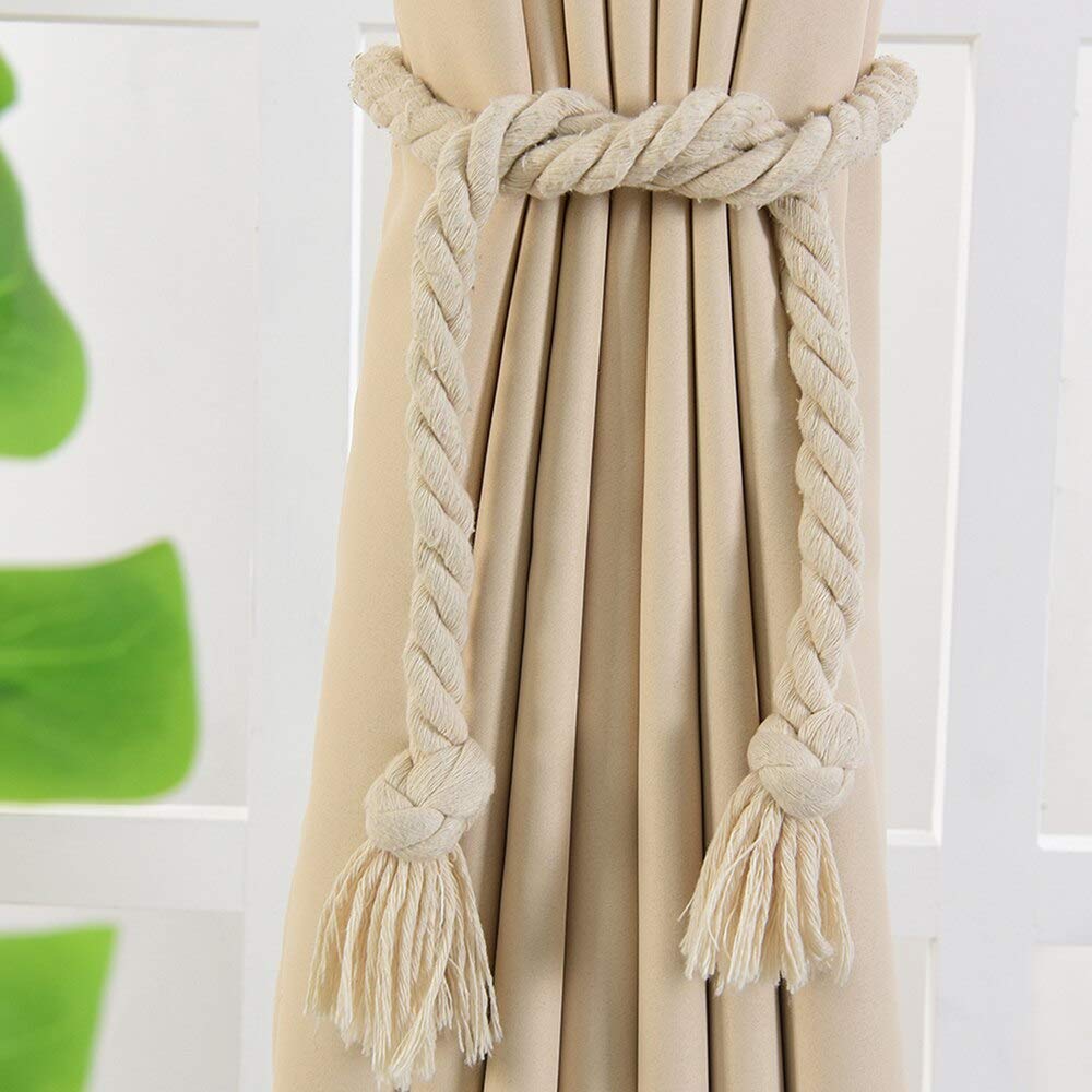 Elegant Curtain Tiebacks - 1 Pair Decorative Curtain Holdback Ropes with Tassels, 80cm Length for Window Drapes & Home Decor | Perfect for Living Room, Bedroom & Wedding Decorations