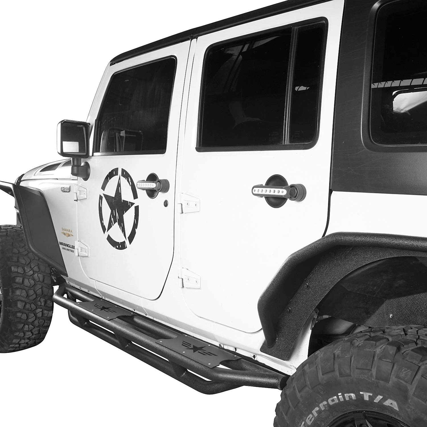 u-Box JKU Wrangler Side Step Running Board Nerf Bars - Compatible with Jeep JK Wrangler Unlimited 2007-2018 4-Door Models - Heavy Duty Aluminum Alloy Off-Road Side Steps - Perfect for Jeep Accessories & Outdoor Adventure