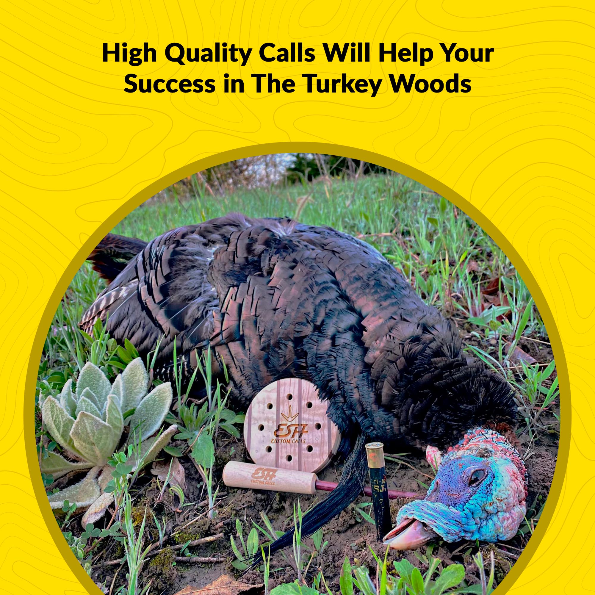 Realistic Turkey Pot Calls, Glass Calls & Slate Calls with Strikers - Professional Hunting Turkey Decoys for Spring & Fall Hunting Season - Perfect for Woodland, Field & Blind Hunting Scenarios
