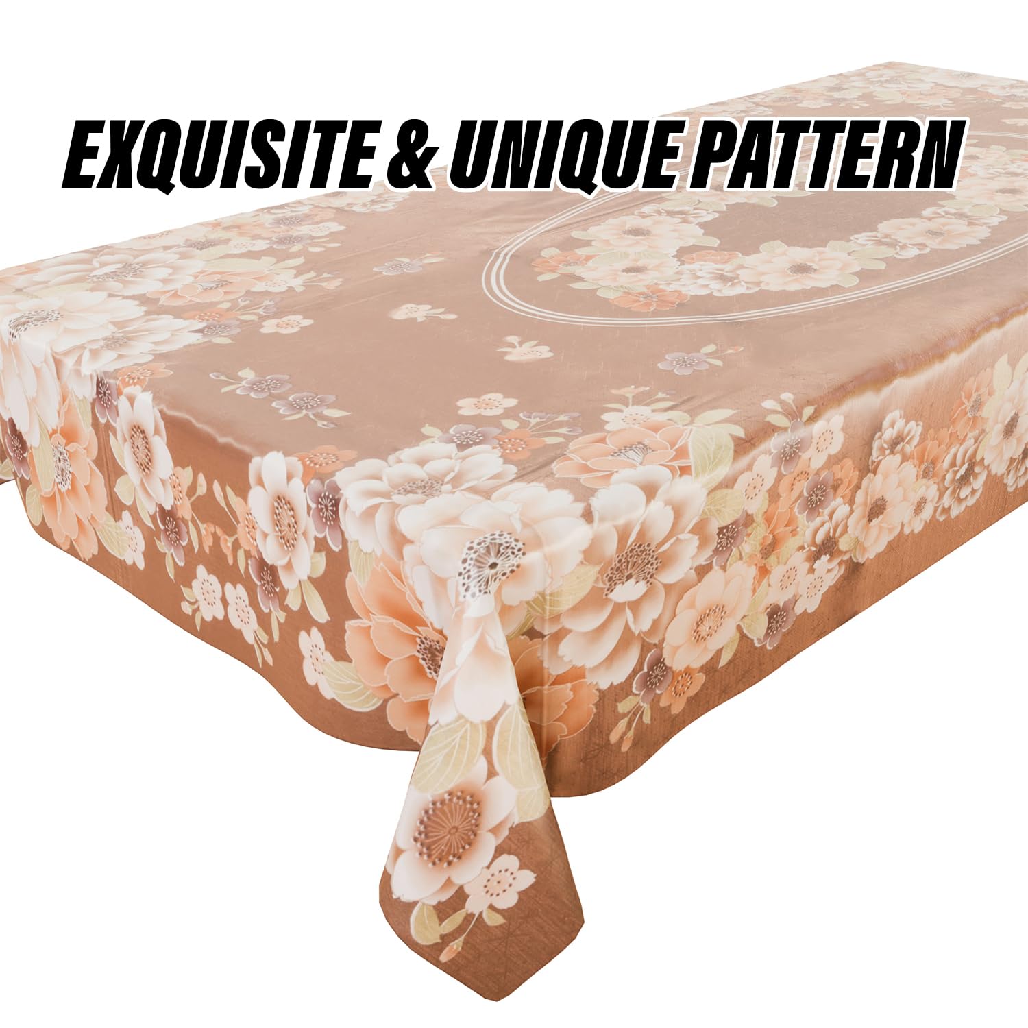 Heart Home Center Table Cover - Alloy PVC Flower Design for Living Room, Dining Room & Coffee Table Decor | Waterproof & Durable Table Protector