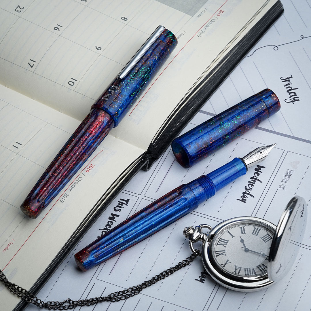 Benu DailyMate Fountain Pen - Premium Writing Instrument for Smooth Writing, Ideal for Office, School & Journaling - Lively Tuesday Design