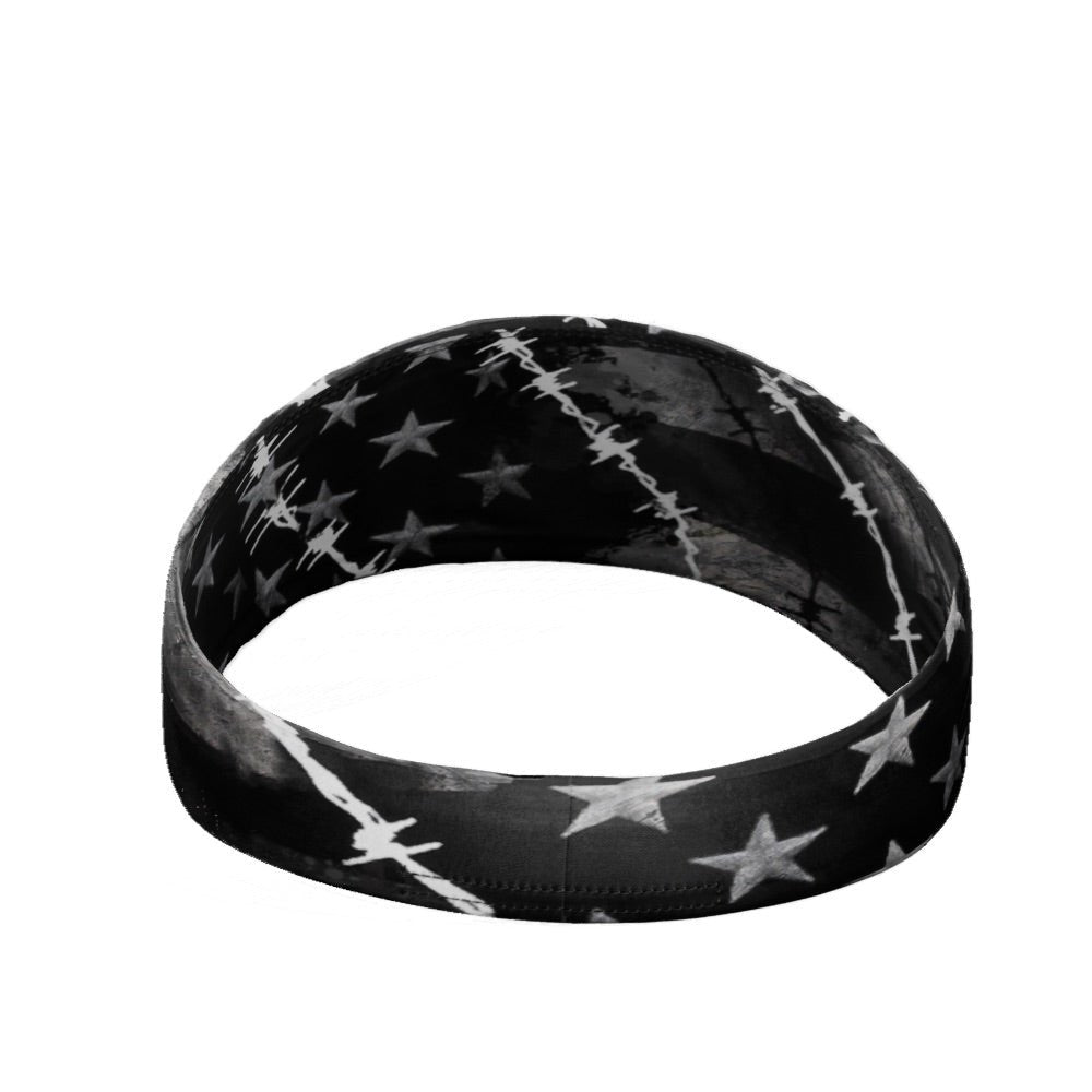Patriotic Barbed Wire USA Flag Headband - American Pride Hair Accessory for Women & Men - Perfect for 4th of July, Sports Events & Country Concerts