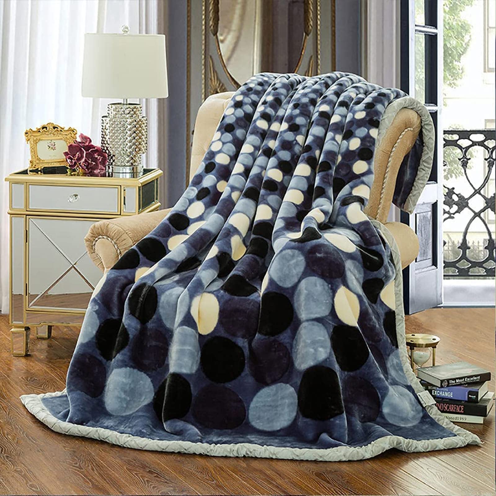 Premium Faux Mink Throw Blanket for Couch & Bed - Ultra Soft Korean Mink Blanket for Winter, Reversible Fleece Plush Blanket Twin Size 71