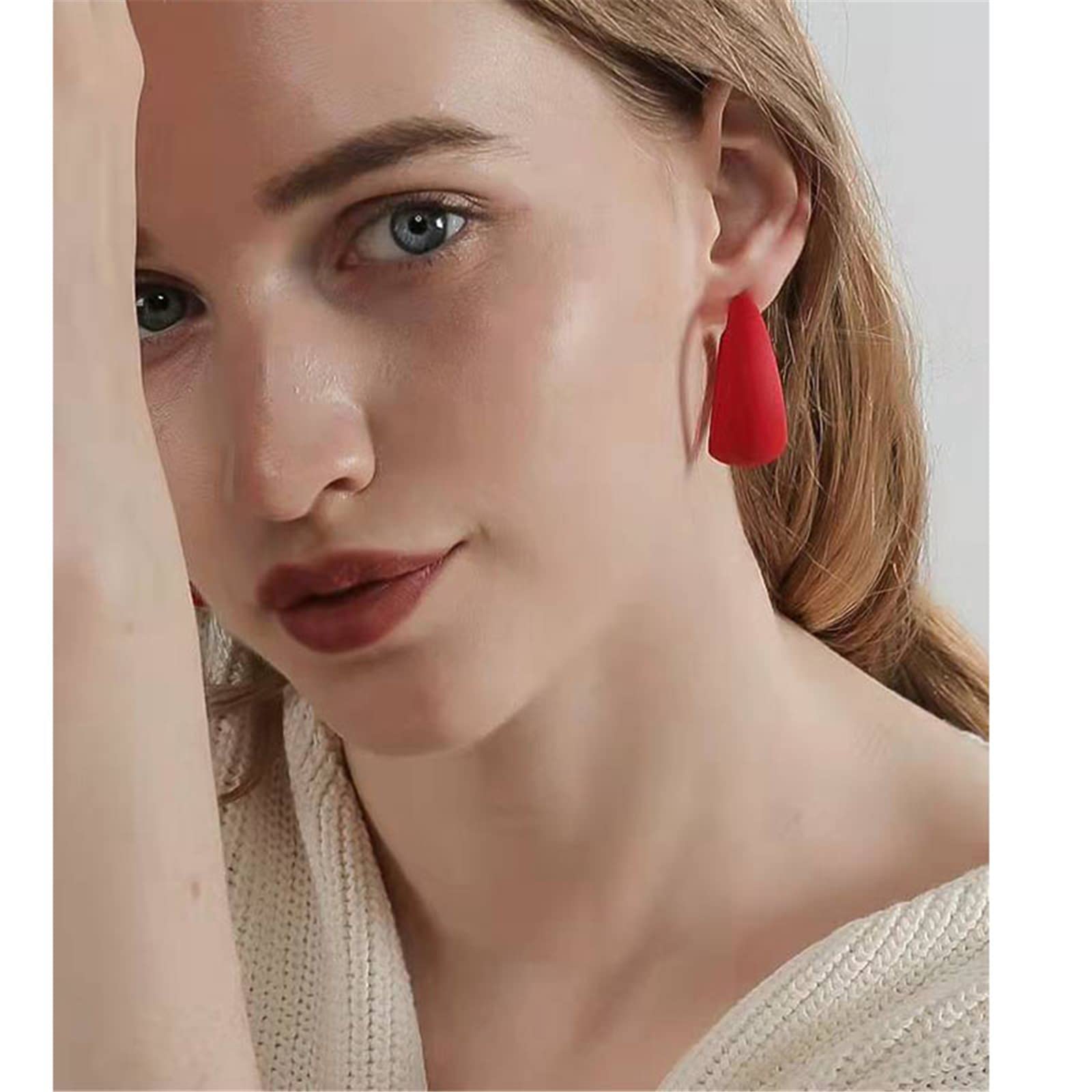 WCRAZYE Colorful Acrylic Chunky Hoop Earrings for Women - Lightweight Geometric Statement Jewelry | Retro Neon Earrings for Party, Festival & Everyday Wear
